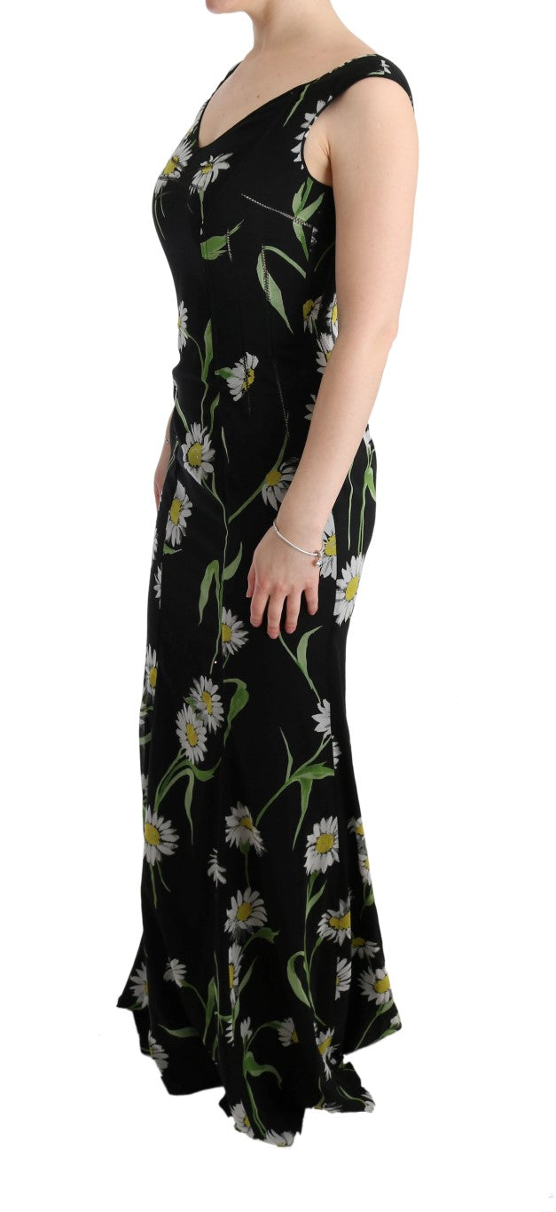 Dolce & Gabbana Sunflower Silk Stretch Sheath Dress Dolce & Gabbana