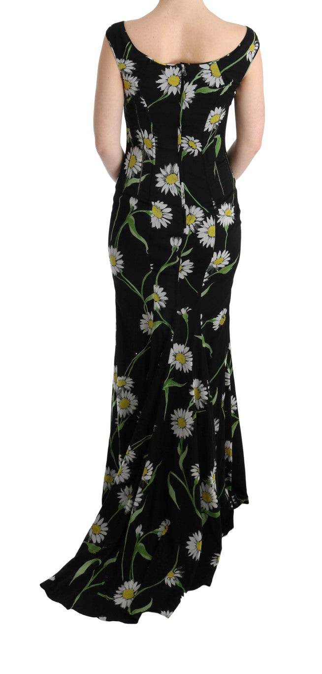 Dolce & Gabbana Sunflower Silk Stretch Sheath Dress Dolce & Gabbana