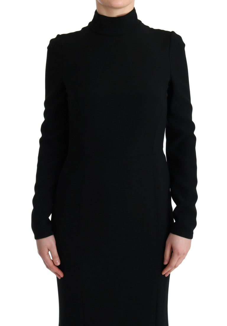 Dolce & Gabbana Black Stretch Long Gown Sheath Dress Dolce & Gabbana