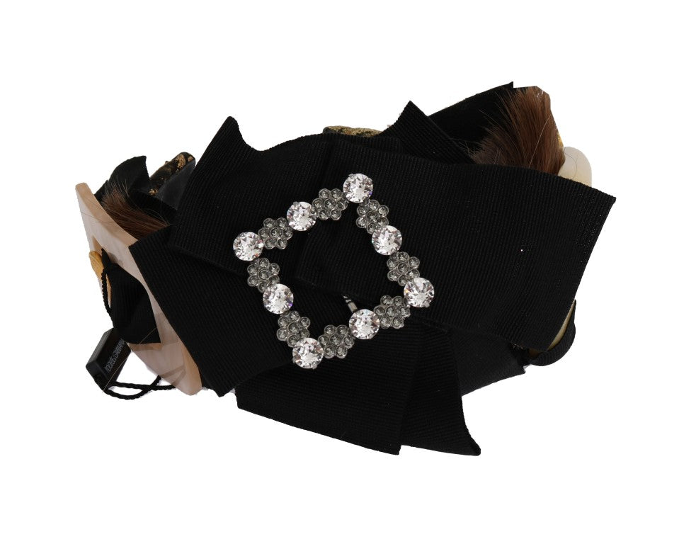 Dolce & Gabbana Clear Crystal Brown Hair Headband Dolce & Gabbana