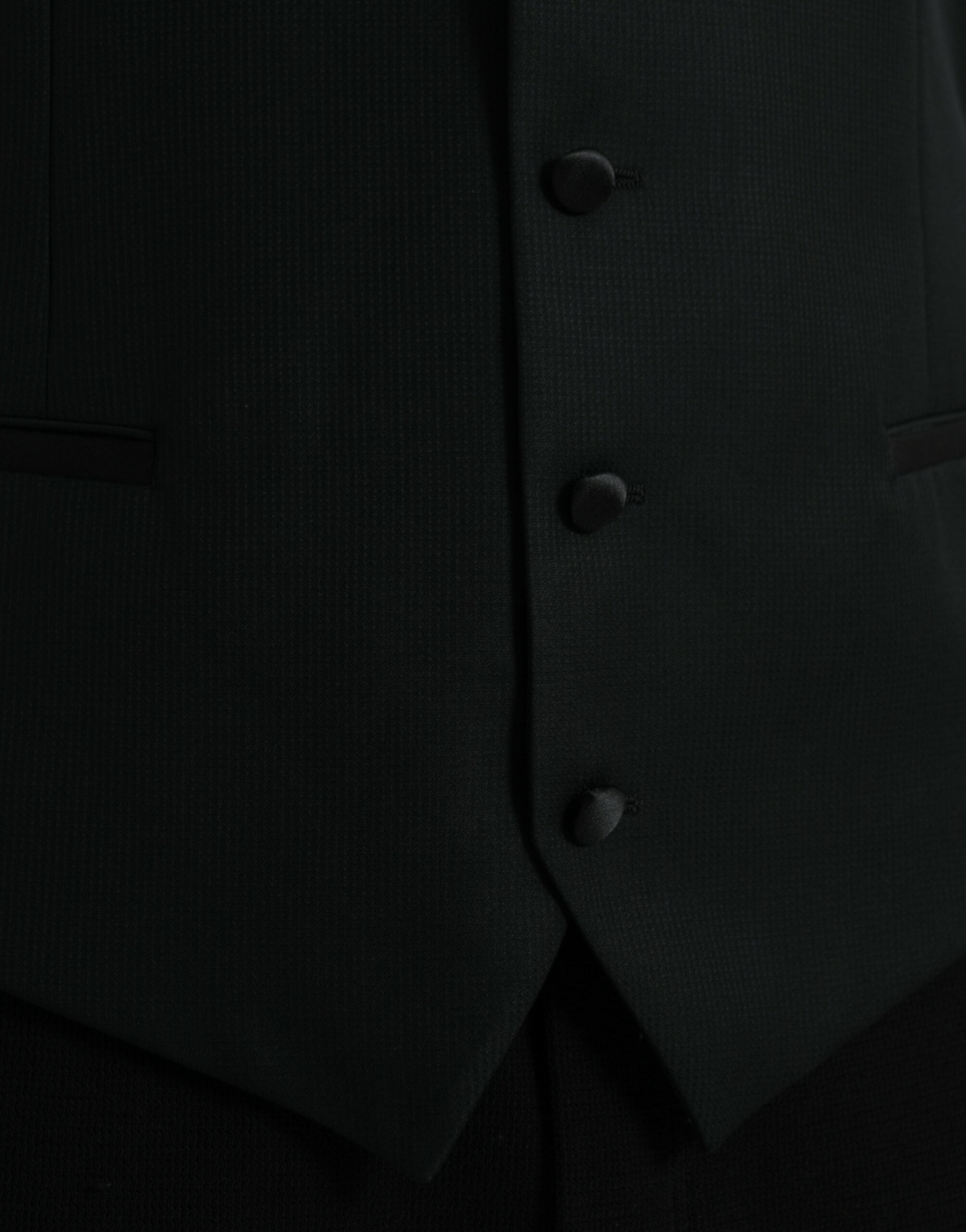Dolce & Gabbana Black Wool Waistcoat Dress Formal Vest Dolce & Gabbana