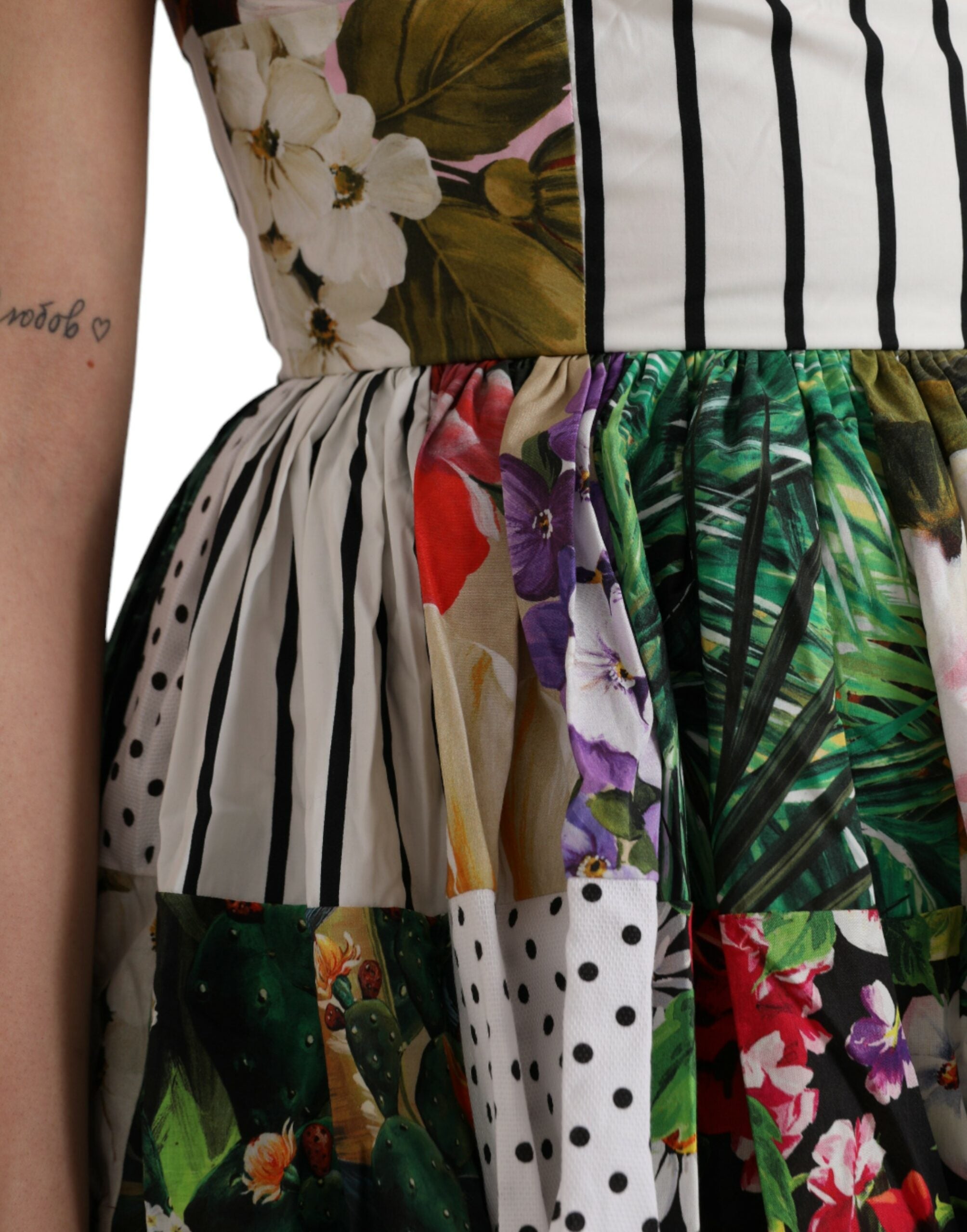 Dolce & Gabbana Multicolor Patchwork Cotton Aline Mini Dress Dolce & Gabbana