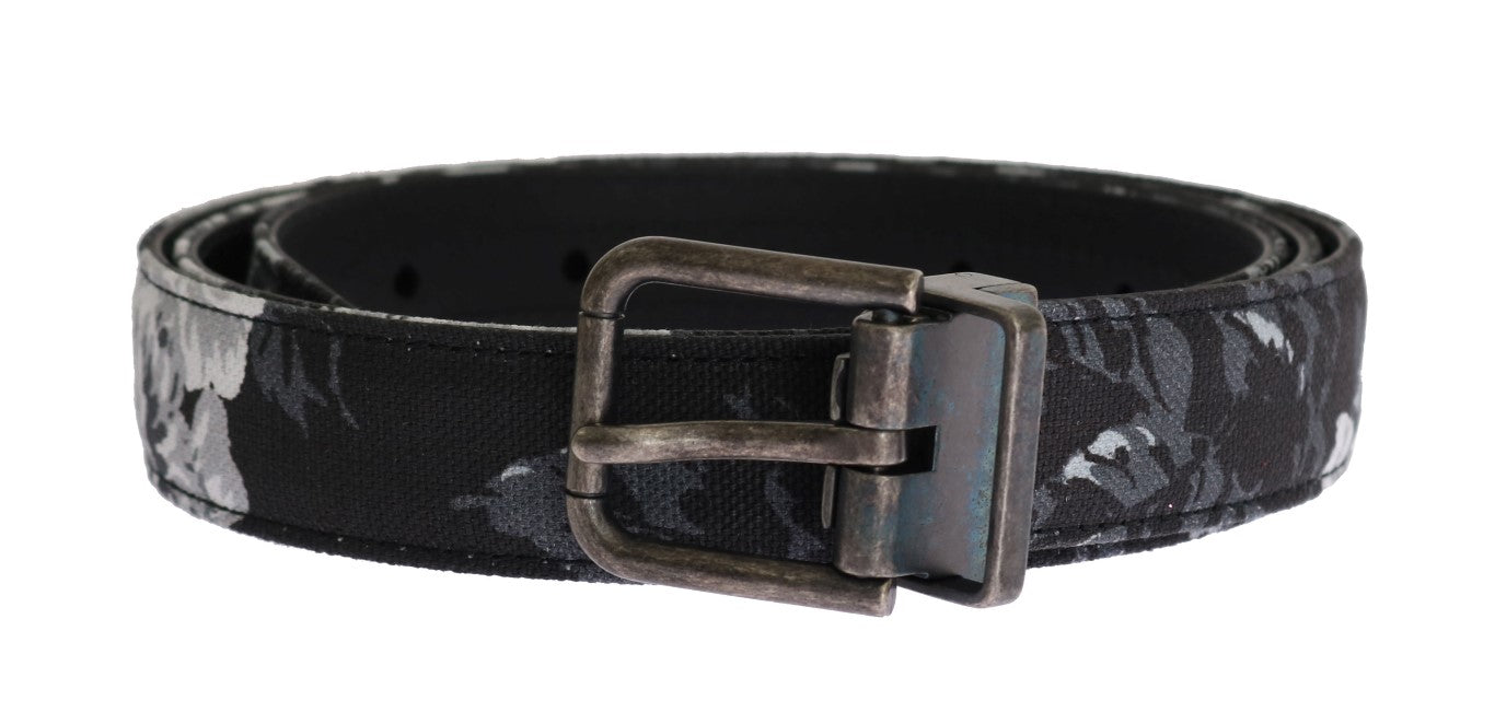 Dolce & Gabbana Black Cayman Linen Leather Belt Dolce & Gabbana