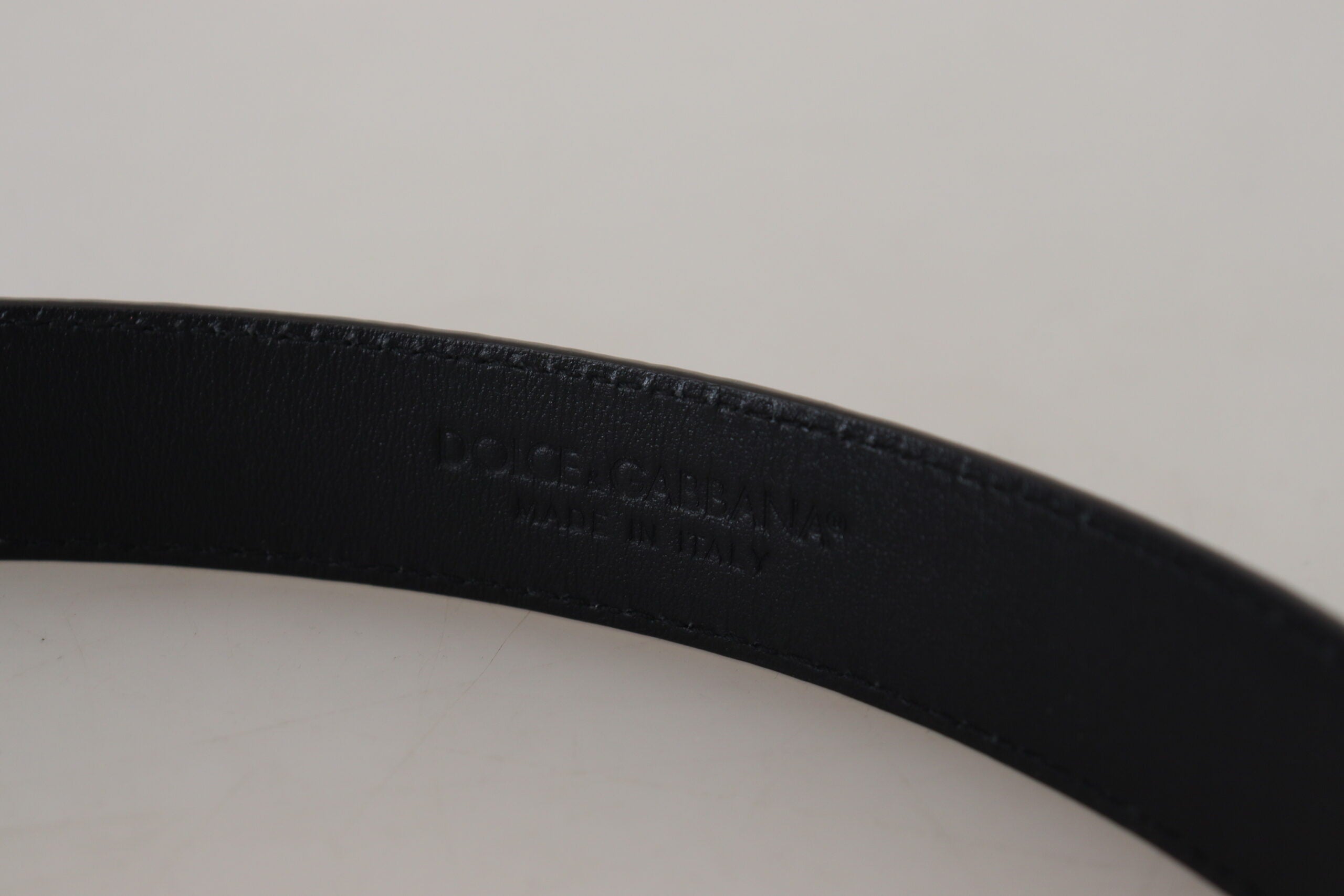 Dolce & Gabbana Blue Exotic Leather Gold Metal Buckle Belt Dolce & Gabbana