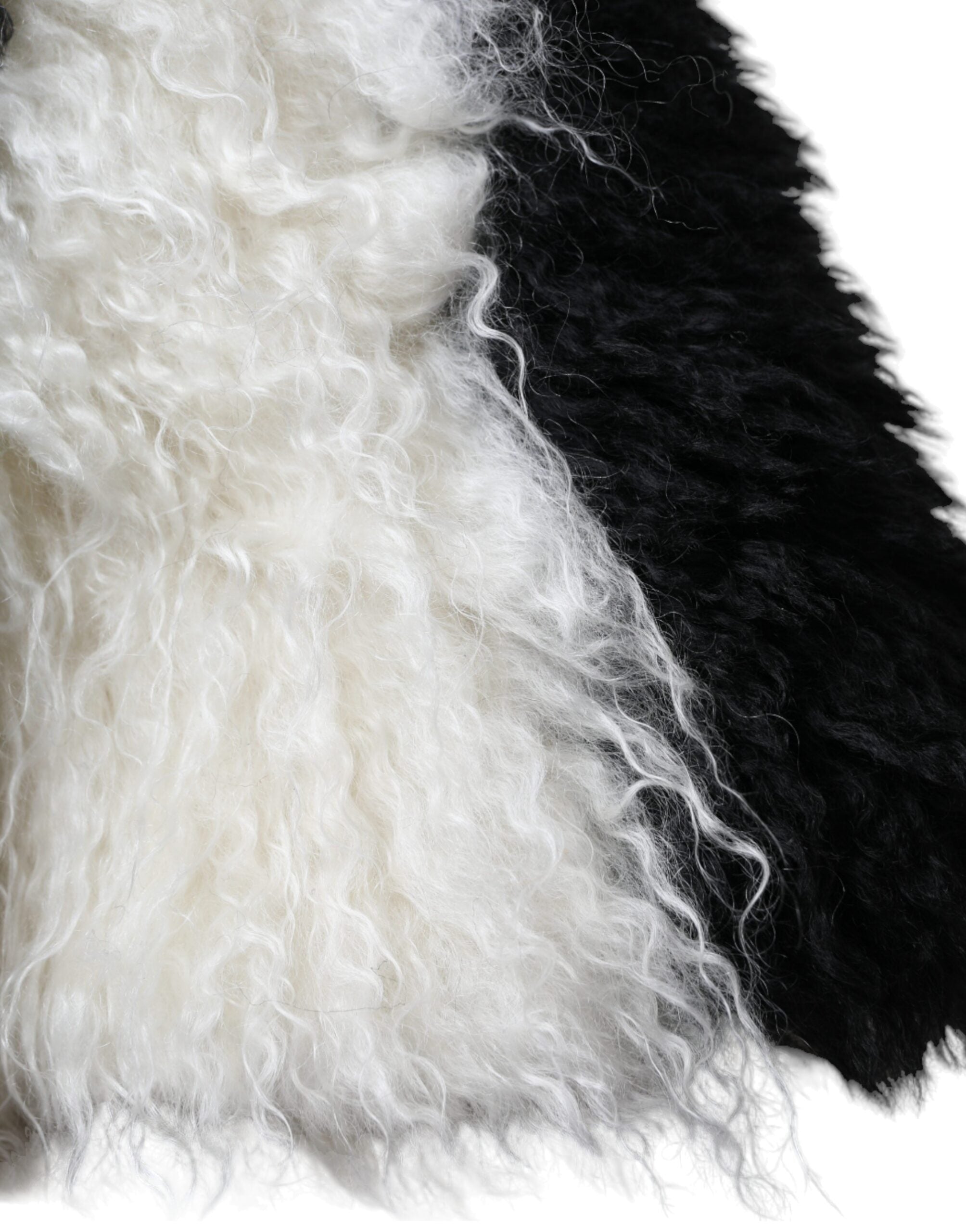 Dolce & Gabbana Black White Stripes Mohair Fur Bucket Hat Dolce & Gabbana