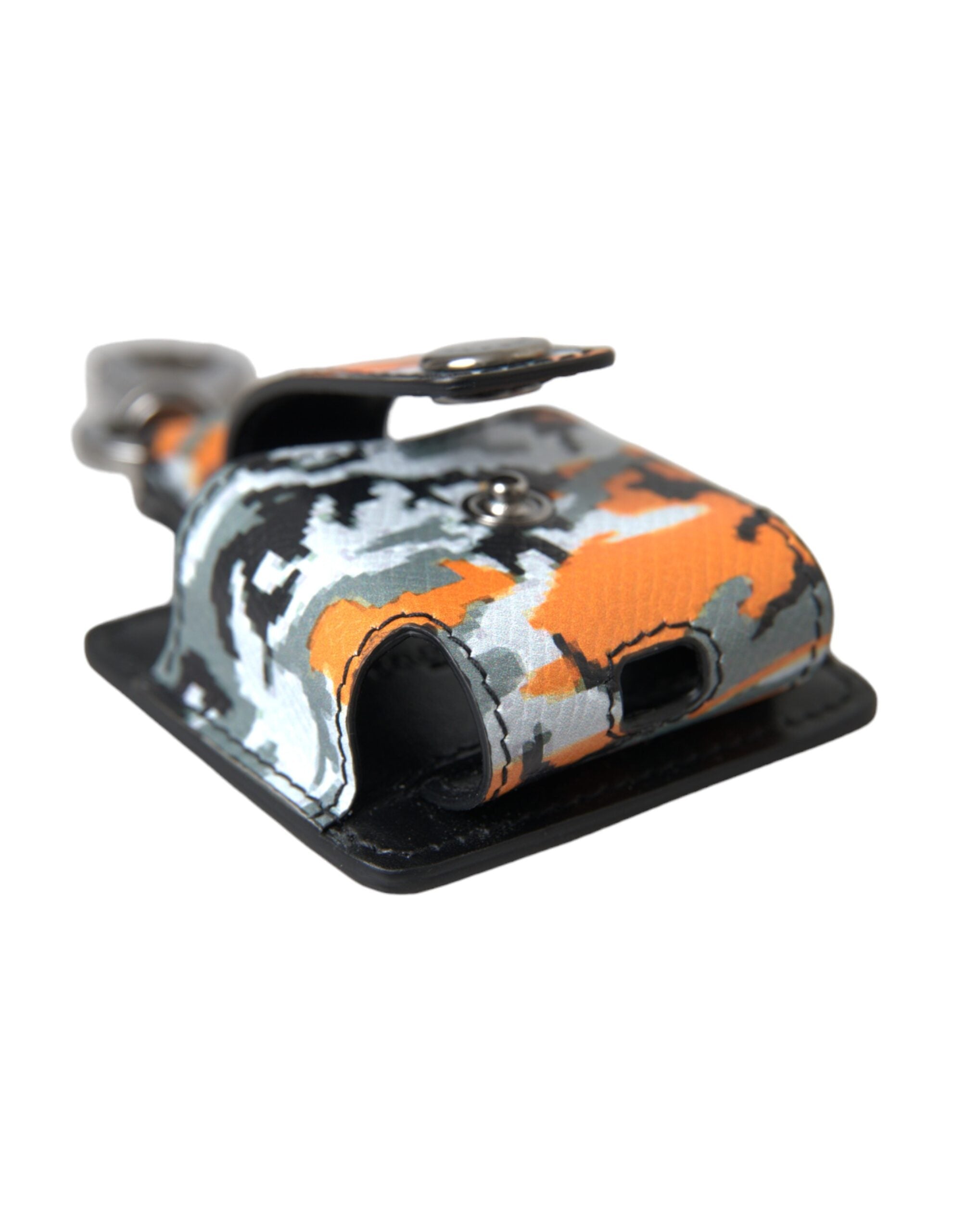Dolce & Gabbana Multicolor Camouflage Print Leather Metal Airpods Case Dolce & Gabbana