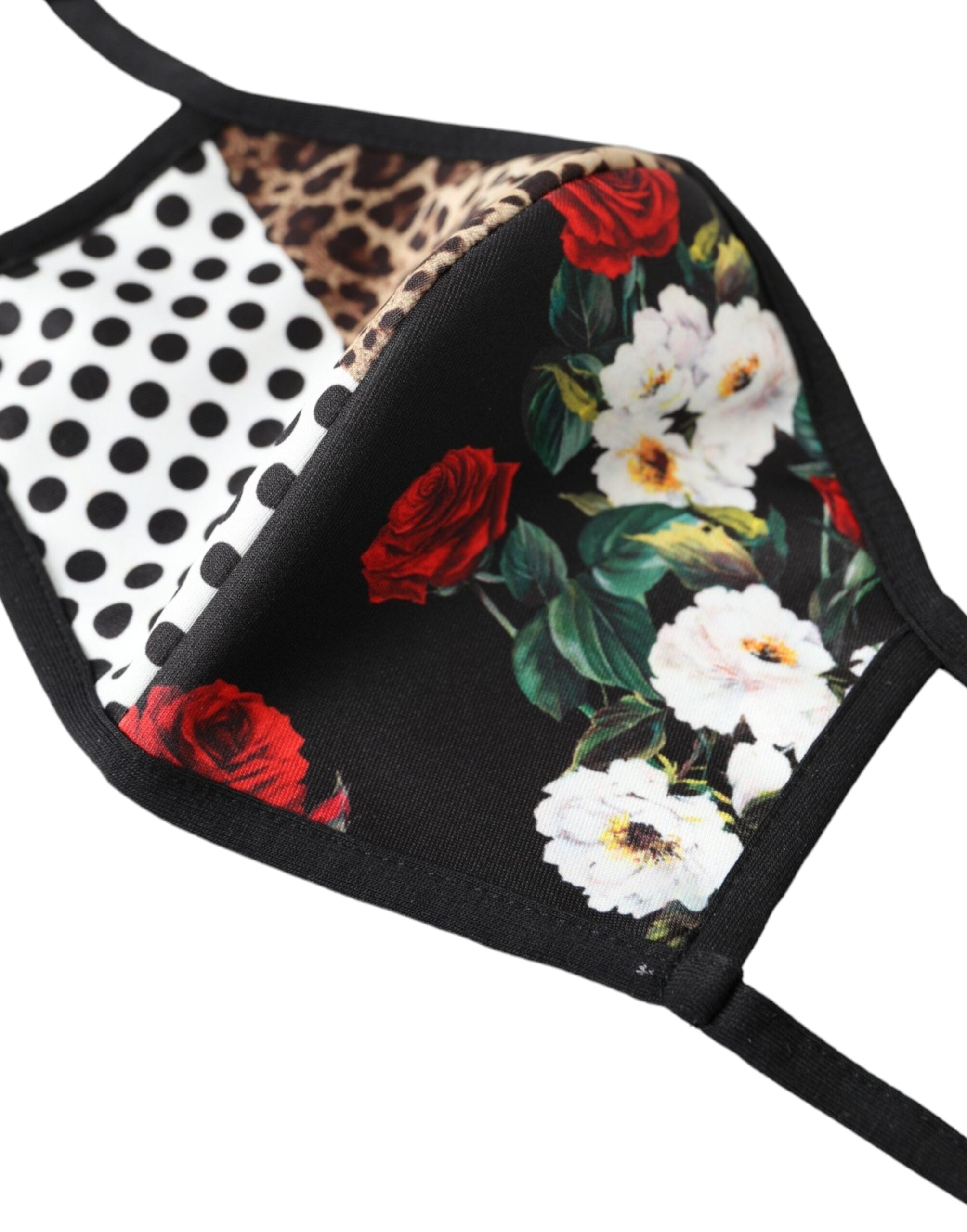 Dolce & Gabbana Multicolor Leopard Floral Elastic Ear Strap Face Mask Dolce & Gabbana
