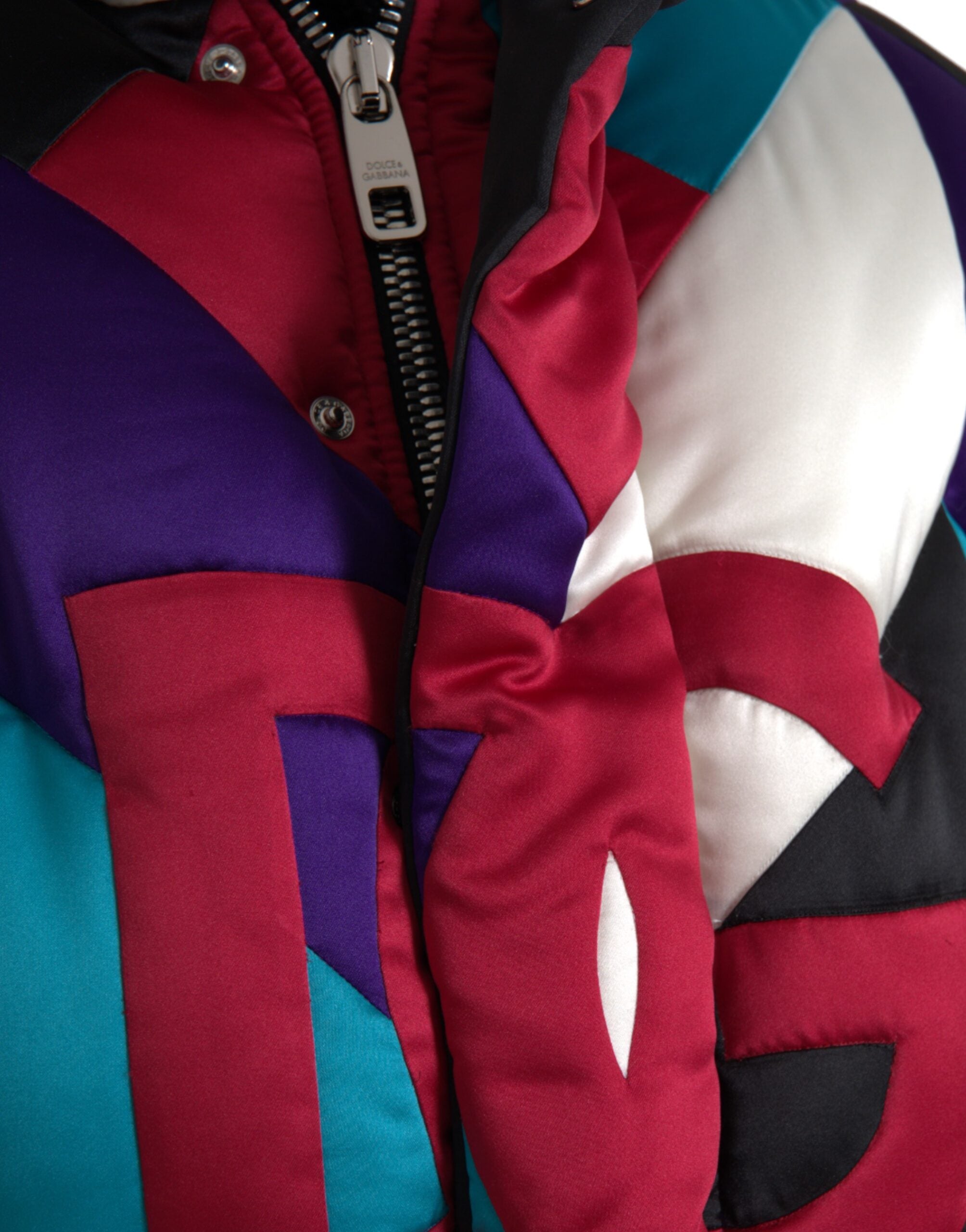 Dolce & Gabbana Multicolor Logo Windbreaker Puffer Jacket Dolce & Gabbana