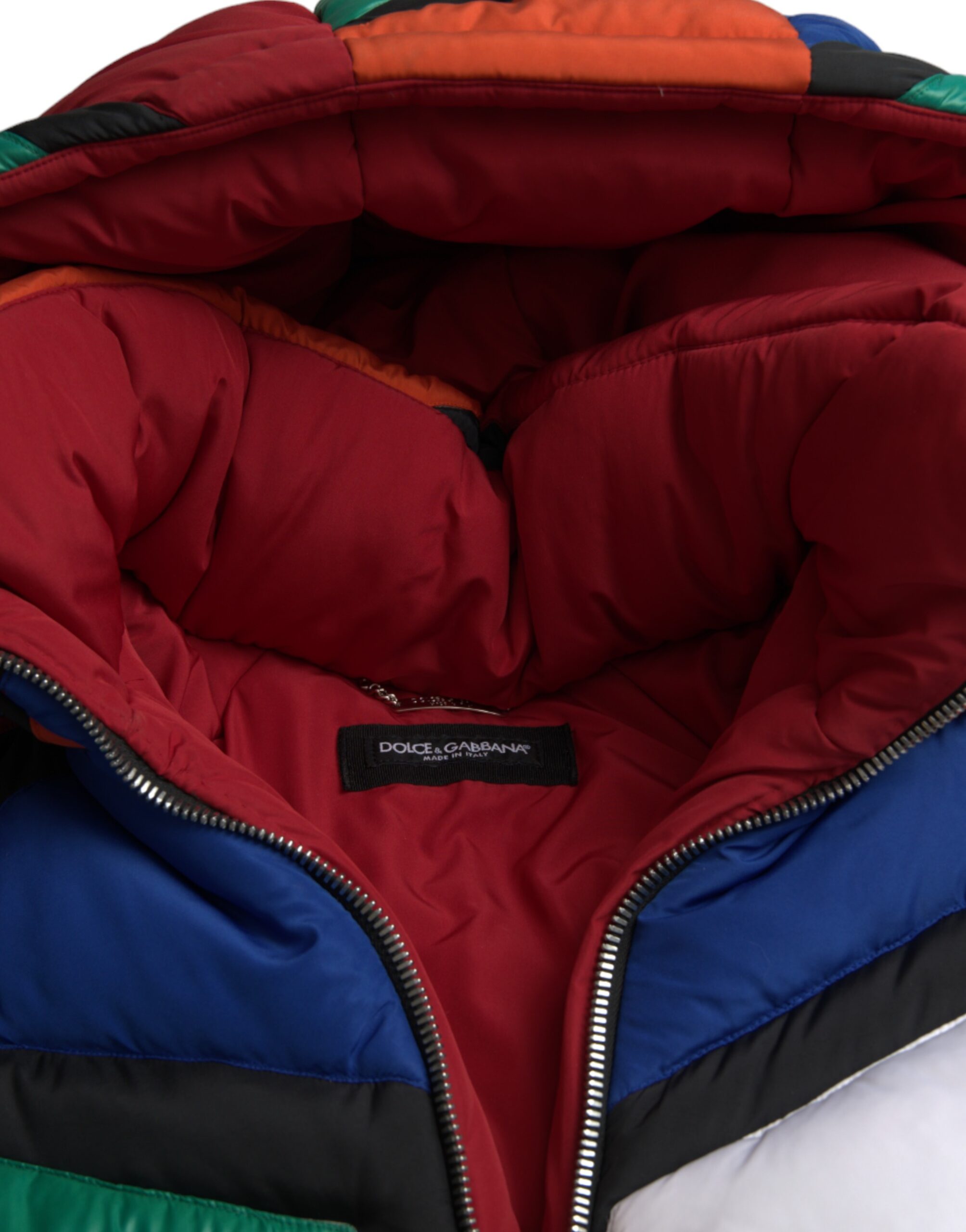 Dolce & Gabbana Multicolor Quilted Hooded Puffer Jacket Dolce & Gabbana