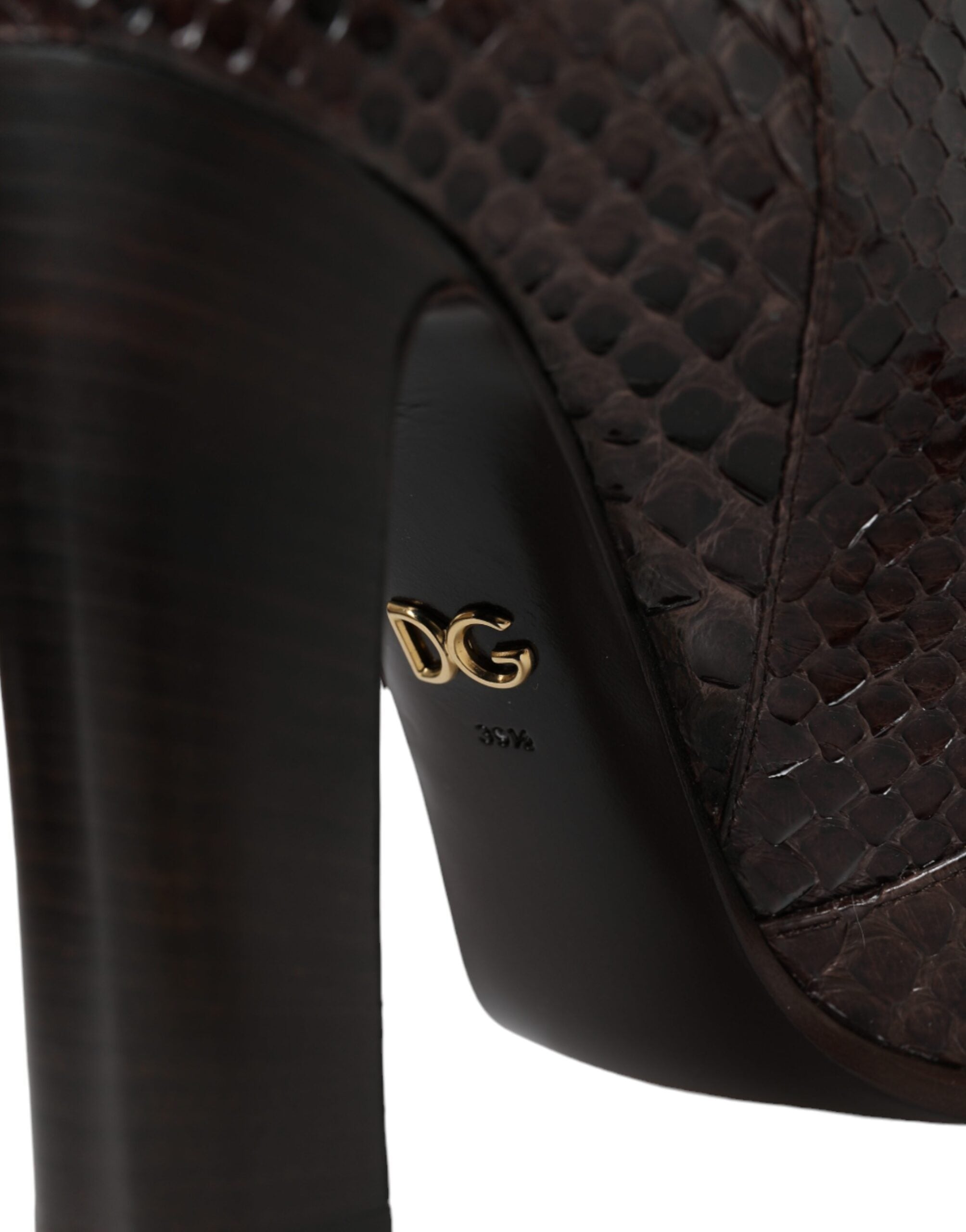 Dolce & Gabbana Brown Exotic Leather Heels High Boots Shoes Dolce & Gabbana