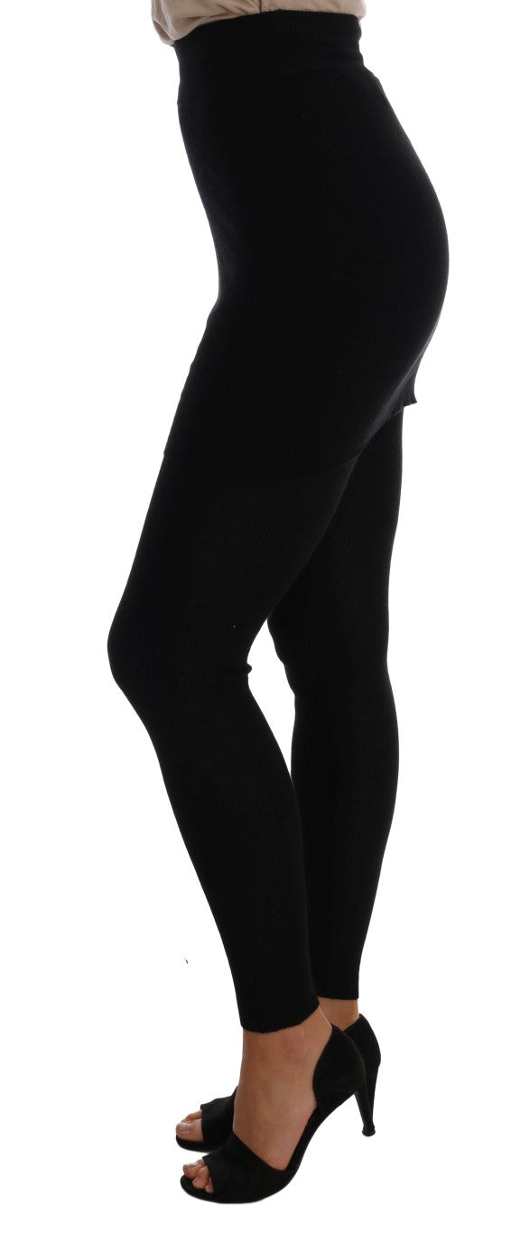 Dolce & Gabbana Black Cashmere Silk Stretch Tights Stockings Dolce & Gabbana