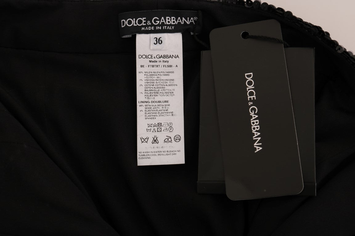 Dolce & Gabbana Black Sequined Fashion Shorts Dolce & Gabbana