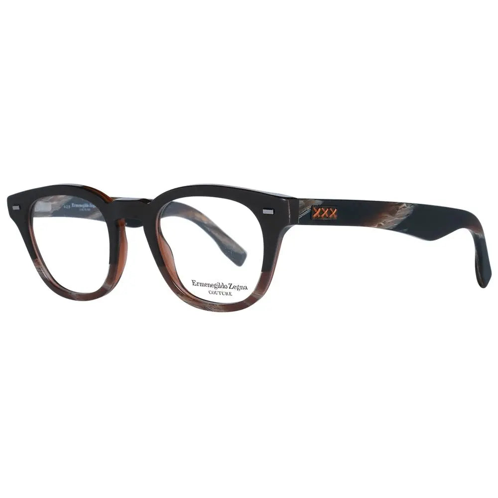 Ermenegildo Zegna Brown Plastic Glasses (Frames) Ermenegildo Zegna