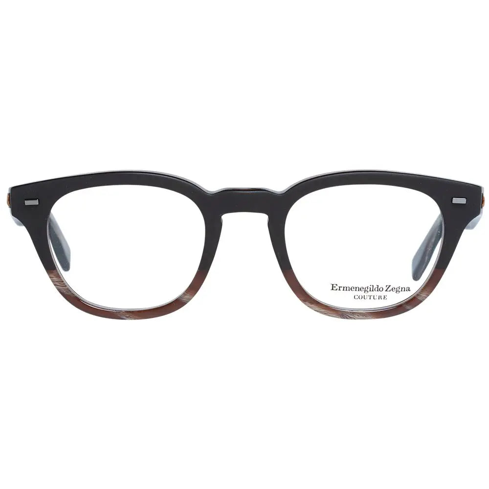 Ermenegildo Zegna Brown Plastic Glasses (Frames) Ermenegildo Zegna
