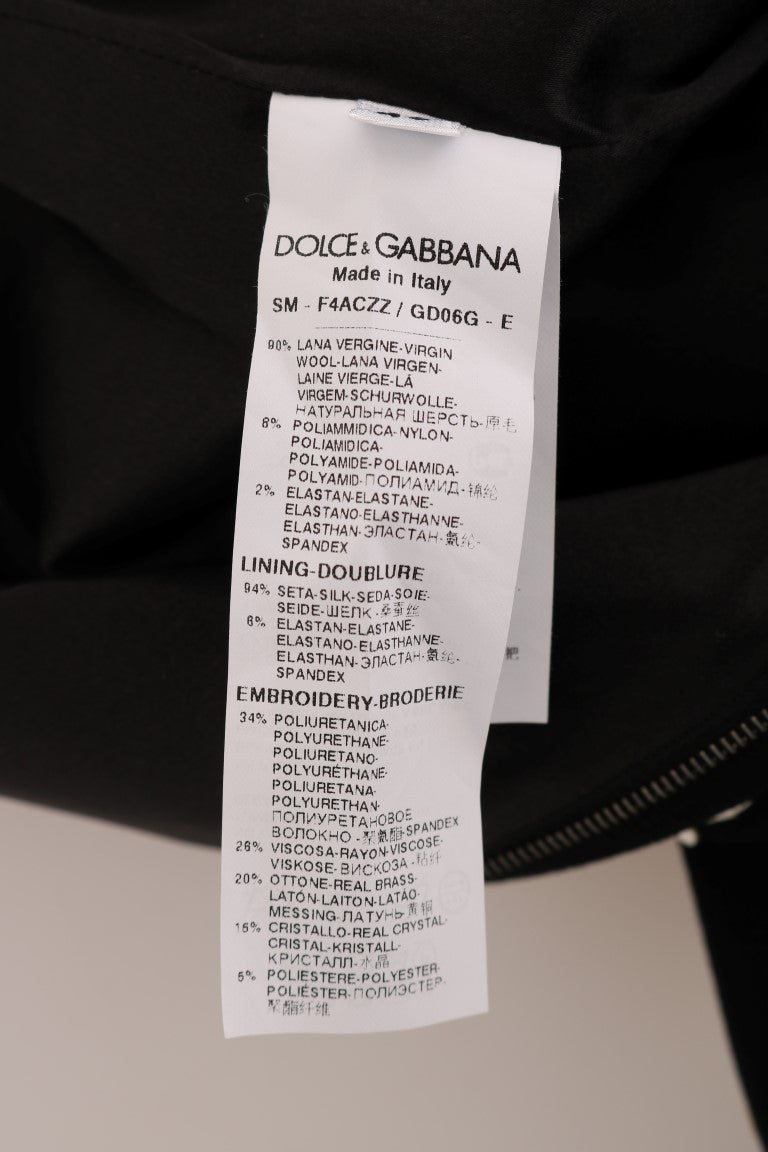 Dolce & Gabbana Black Crystal Floral Pencil Skirt Dolce & Gabbana