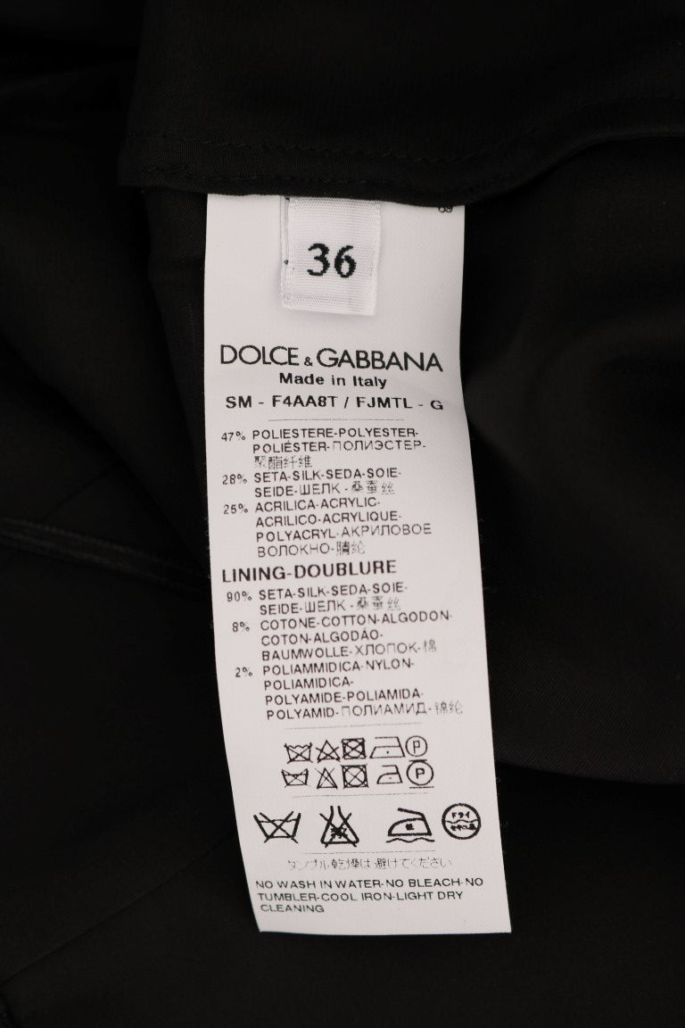 Dolce & Gabbana Black Floral Jacquard Silk A-Line Skirt Dolce & Gabbana