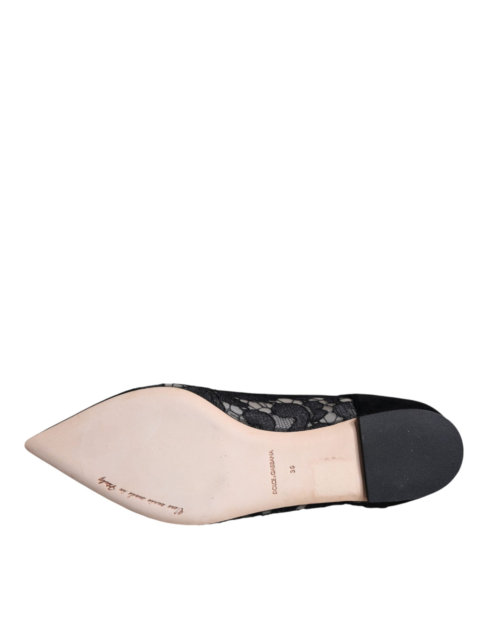 Dolce & Gabbana Black Taormina Lace Bellucci Flats Shoes Dolce & Gabbana