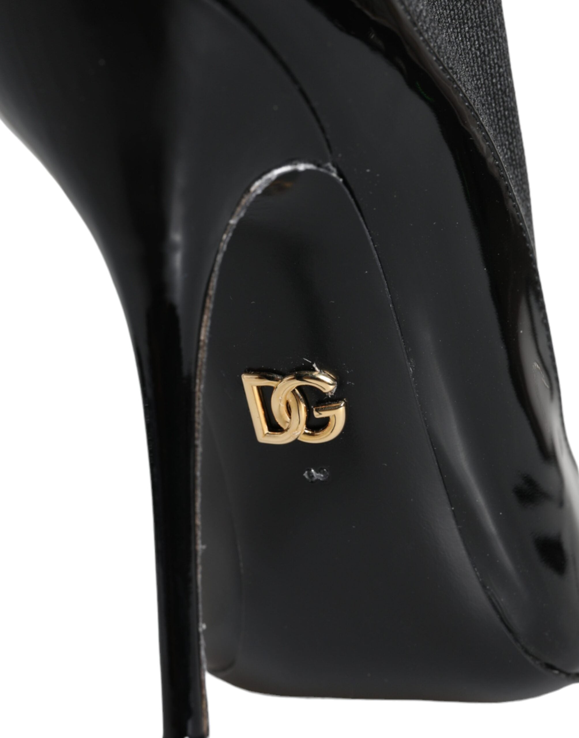 Dolce & Gabbana Black Leather Stilettos Booties Socks Shoes Dolce & Gabbana