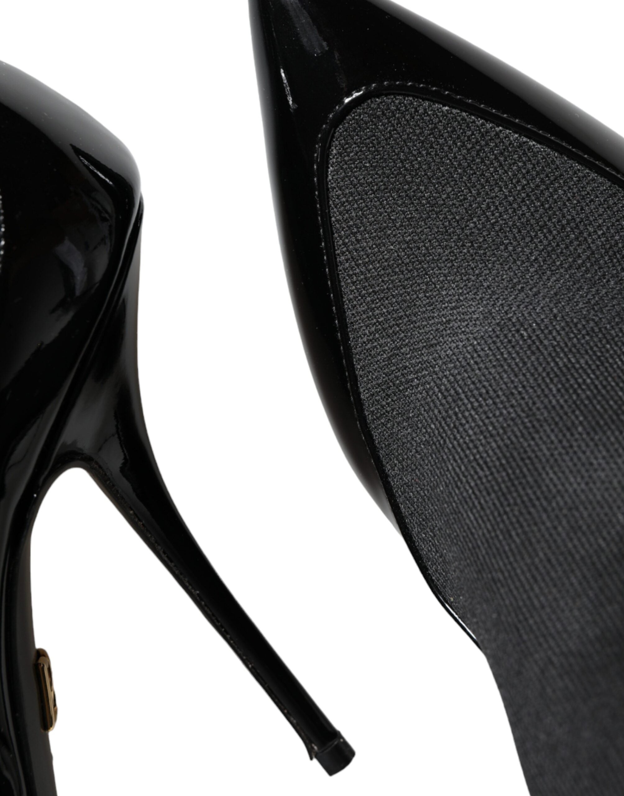 Dolce & Gabbana Black Leather Stilettos Booties Socks Shoes Dolce & Gabbana