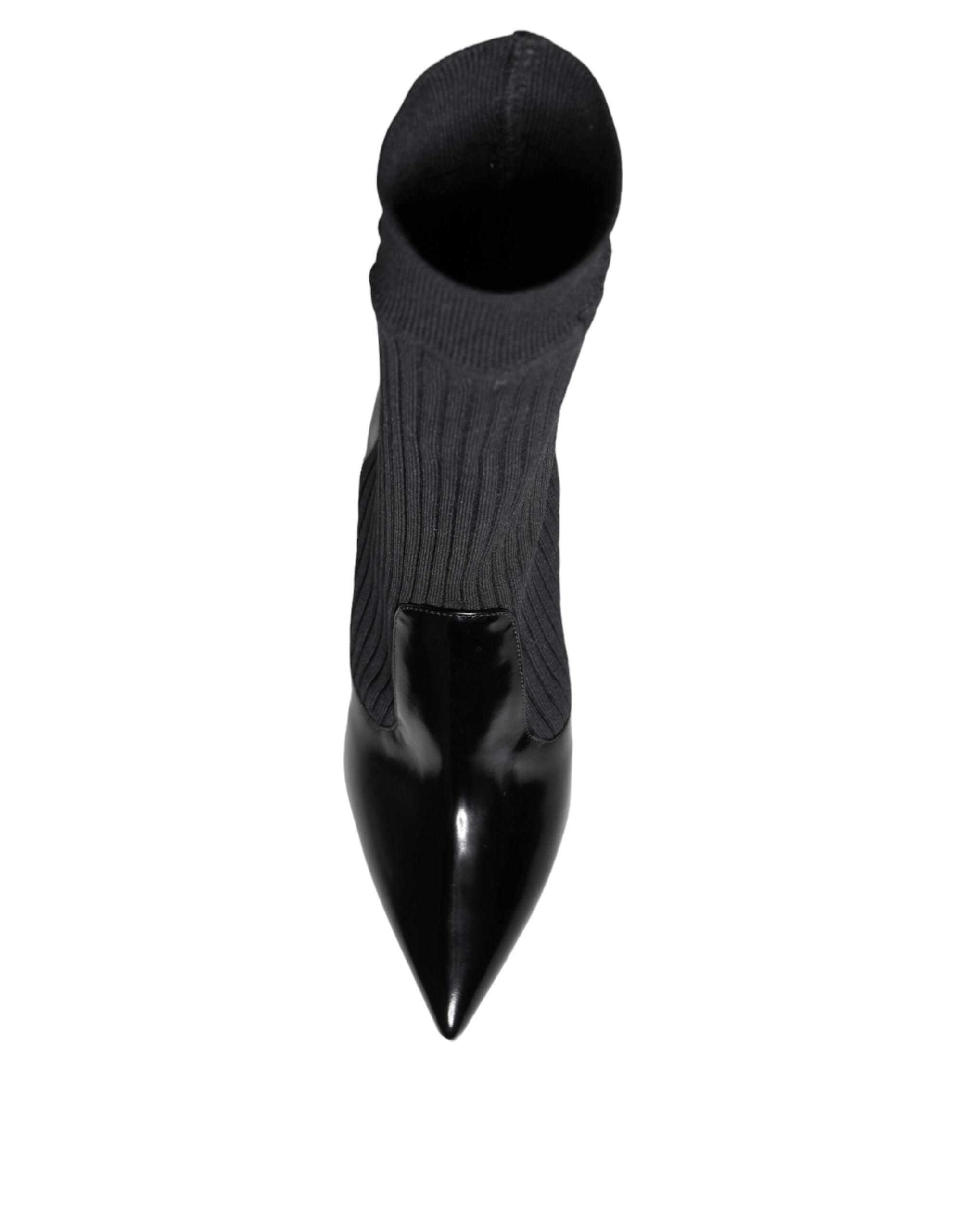 Dolce & Gabbana Black Stretch Stilettos Booties Socks Shoes Dolce & Gabbana