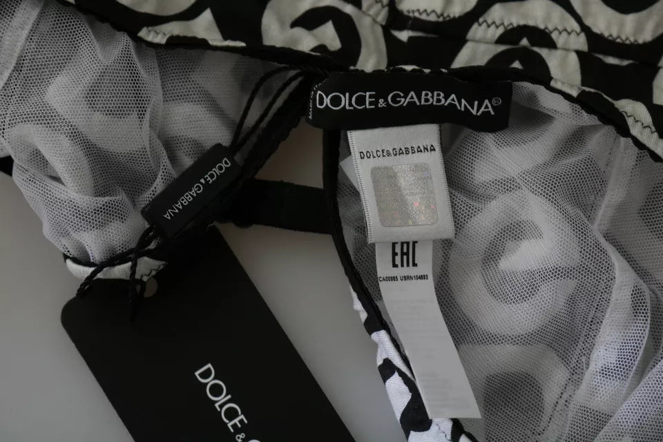 Dolce & Gabbana Black DG Mania Print Sleeveless Swimwear Dolce & Gabbana