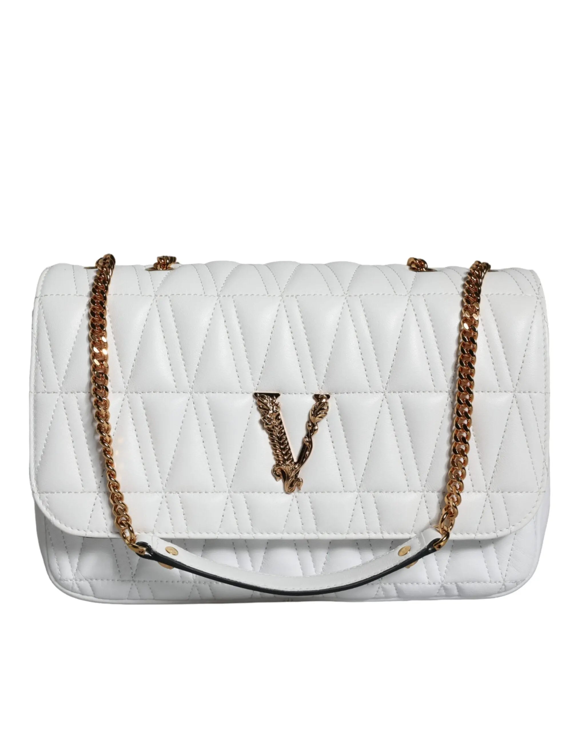 Versace White Mini Nappa Leather Crossbody Shoulder Bag Versace
