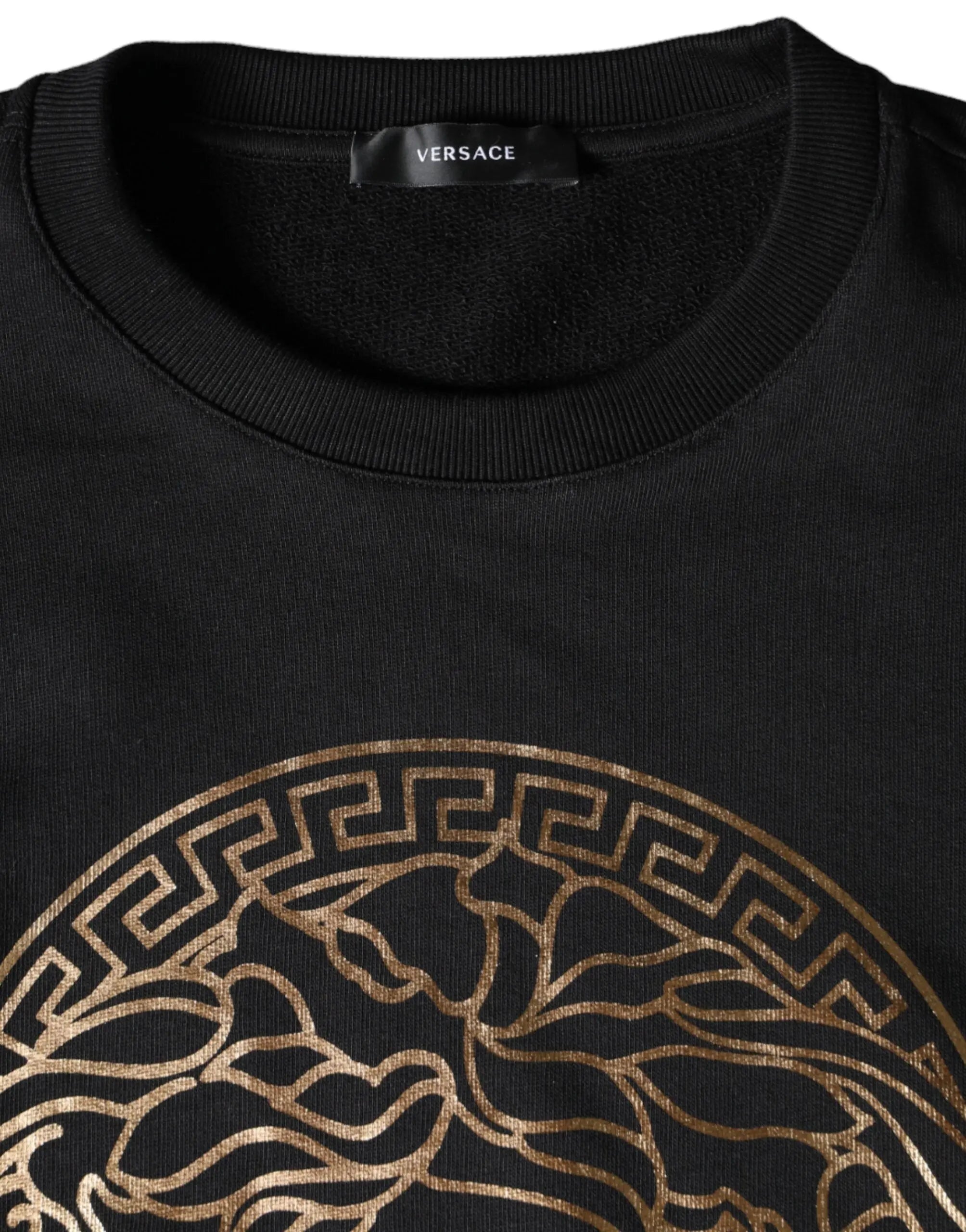 Versace Black Medusa Fleece Cotton Crew Neck Sweatshirt Sweater Versace