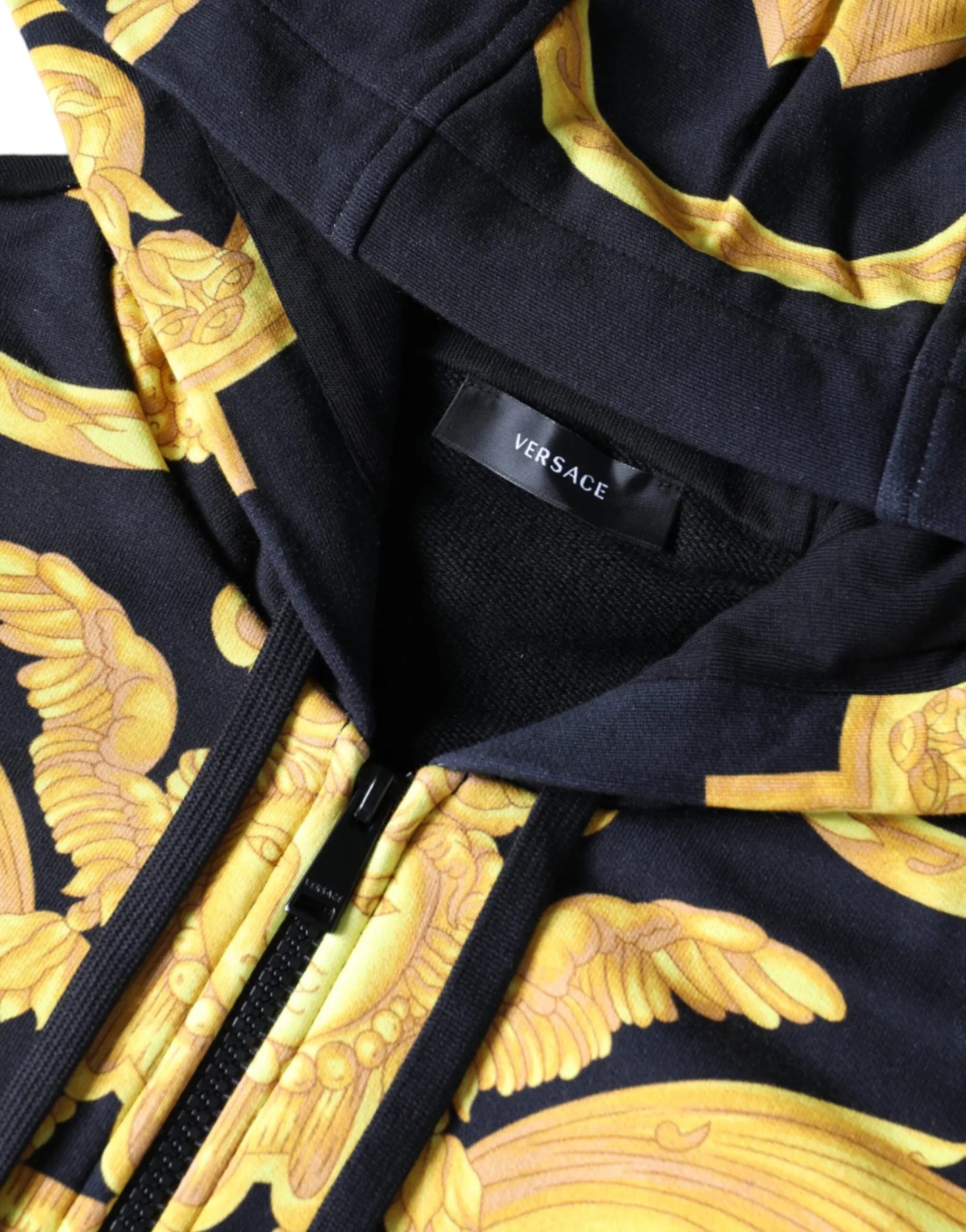 Versace Black Medusa Print Cotton Full Zip HoodieSweatshirt Sweater Versace