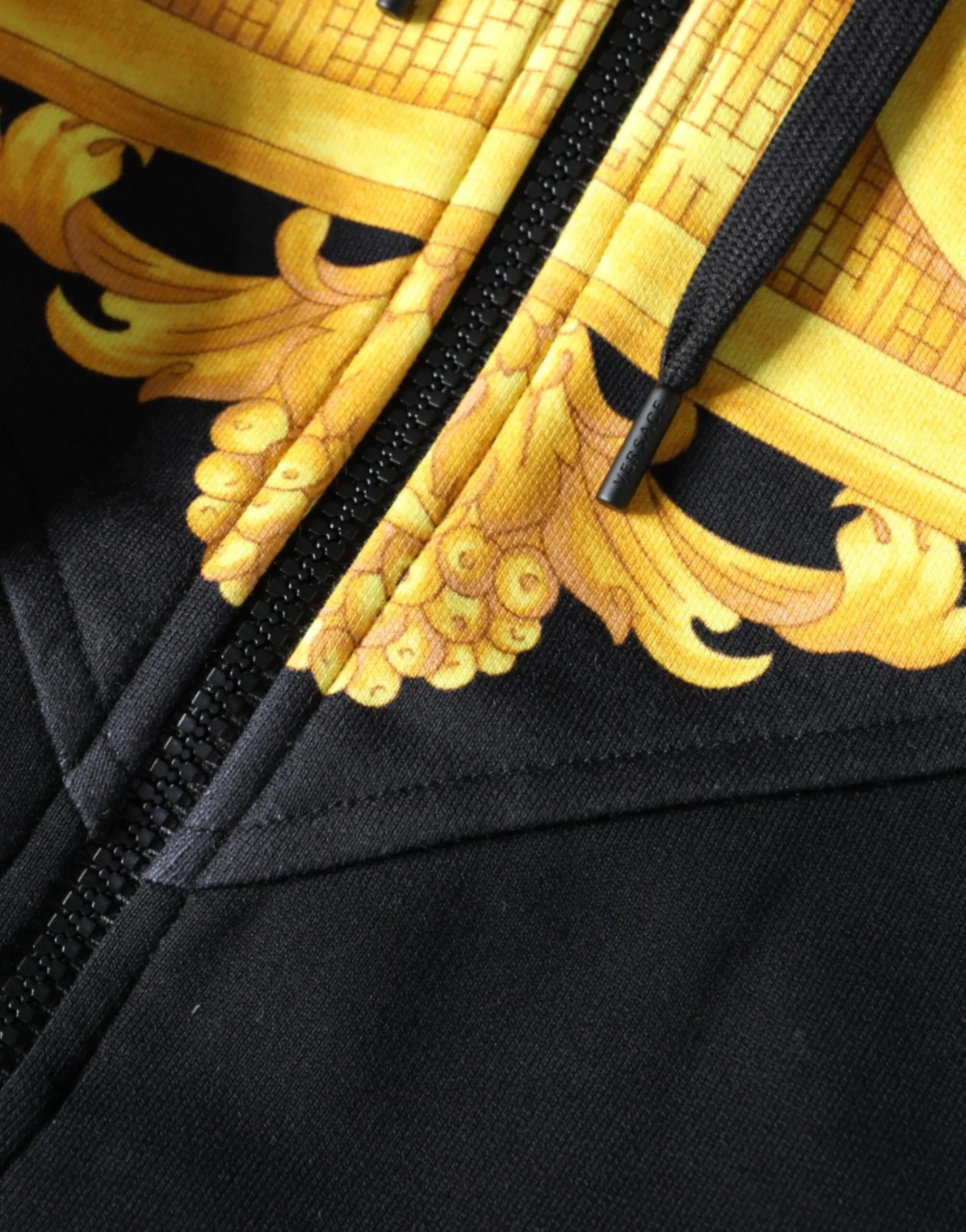 Versace Black Medusa Print Cotton Full Zip HoodieSweatshirt Sweater Versace