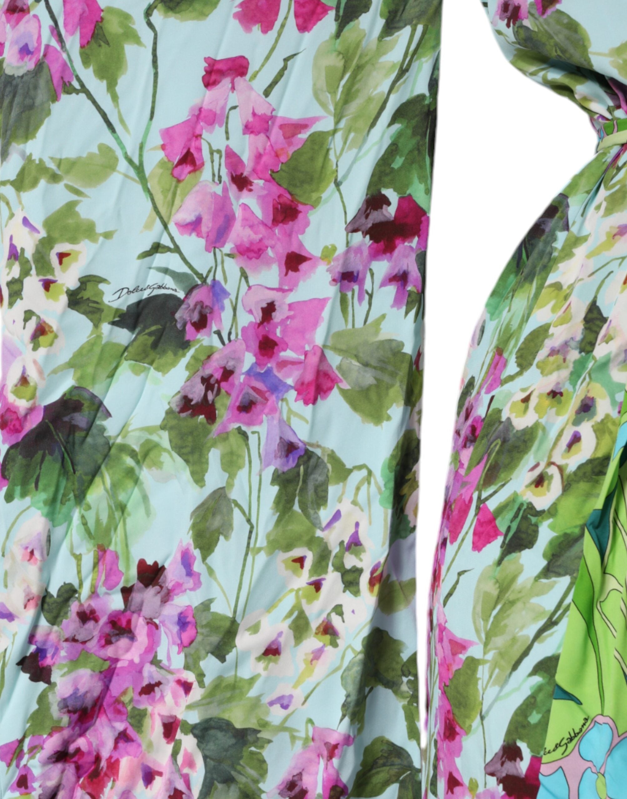 Dolce & Gabbana Multicolor Floral Silk Stretch Wrap Dress Dolce & Gabbana