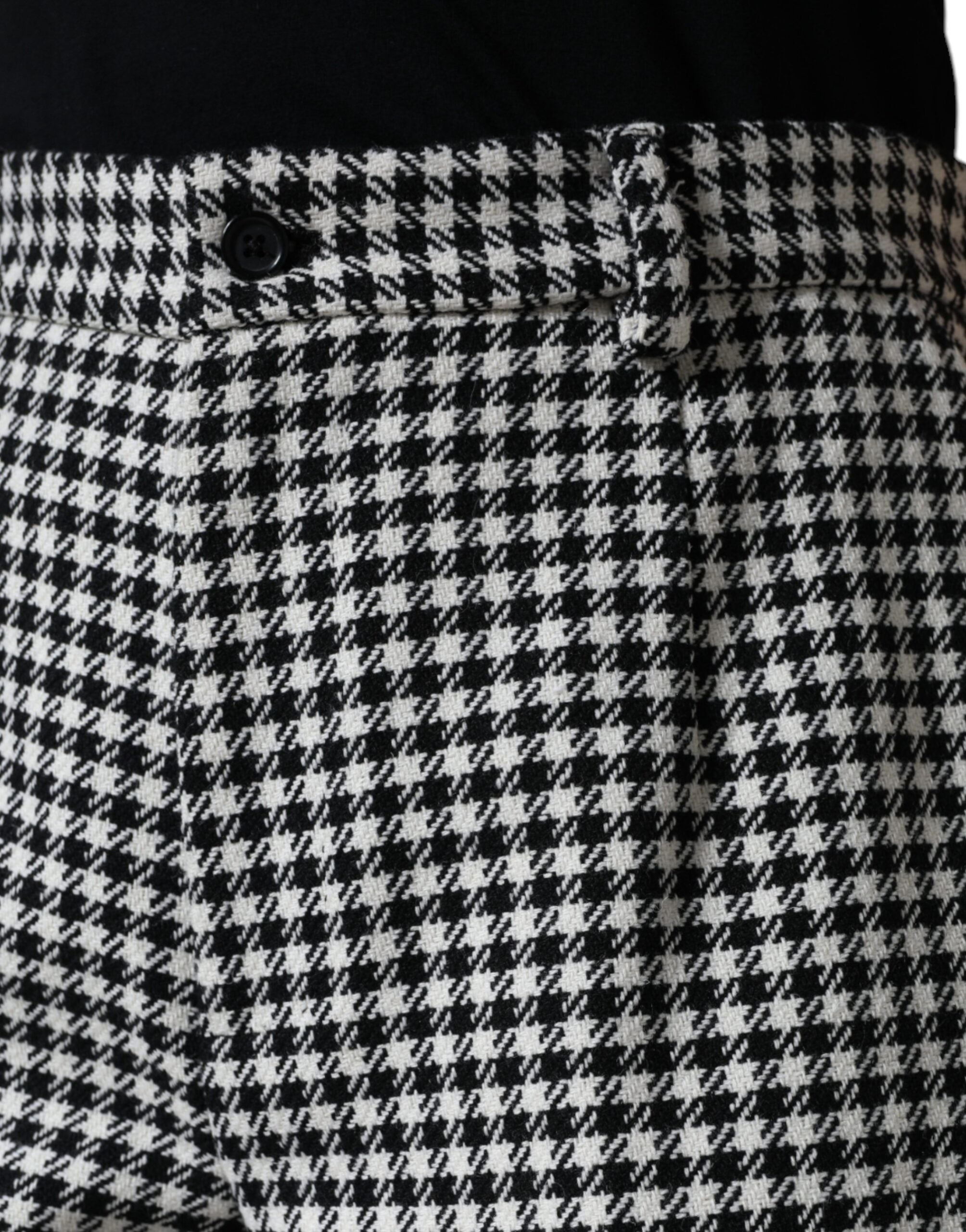 Dolce & Gabbana Black White Houndstooth Cropped Wide Leg Pants Dolce & Gabbana