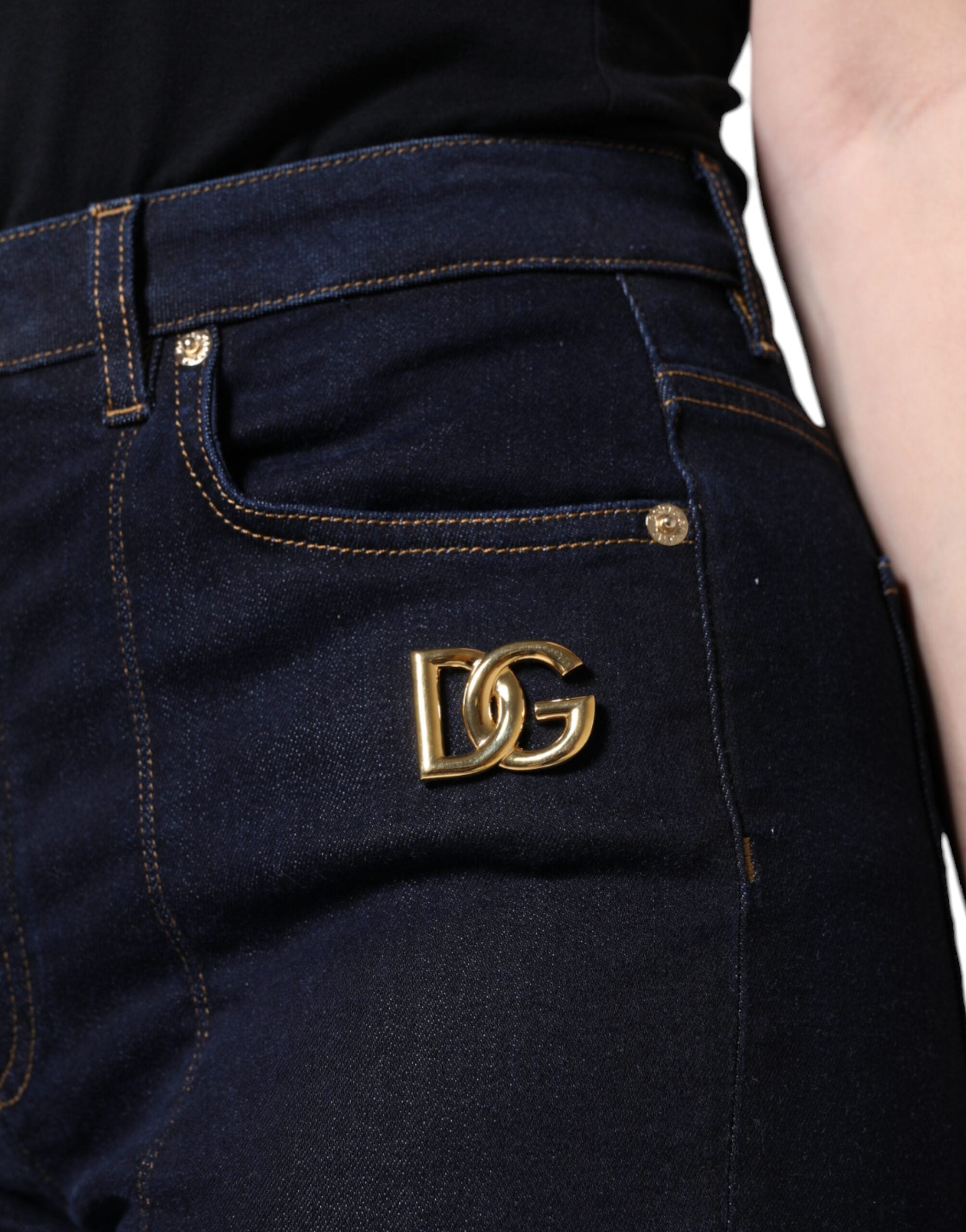 Dolce & Gabbana Black Cotton Blend Skinny Denim Jeans Dolce & Gabbana