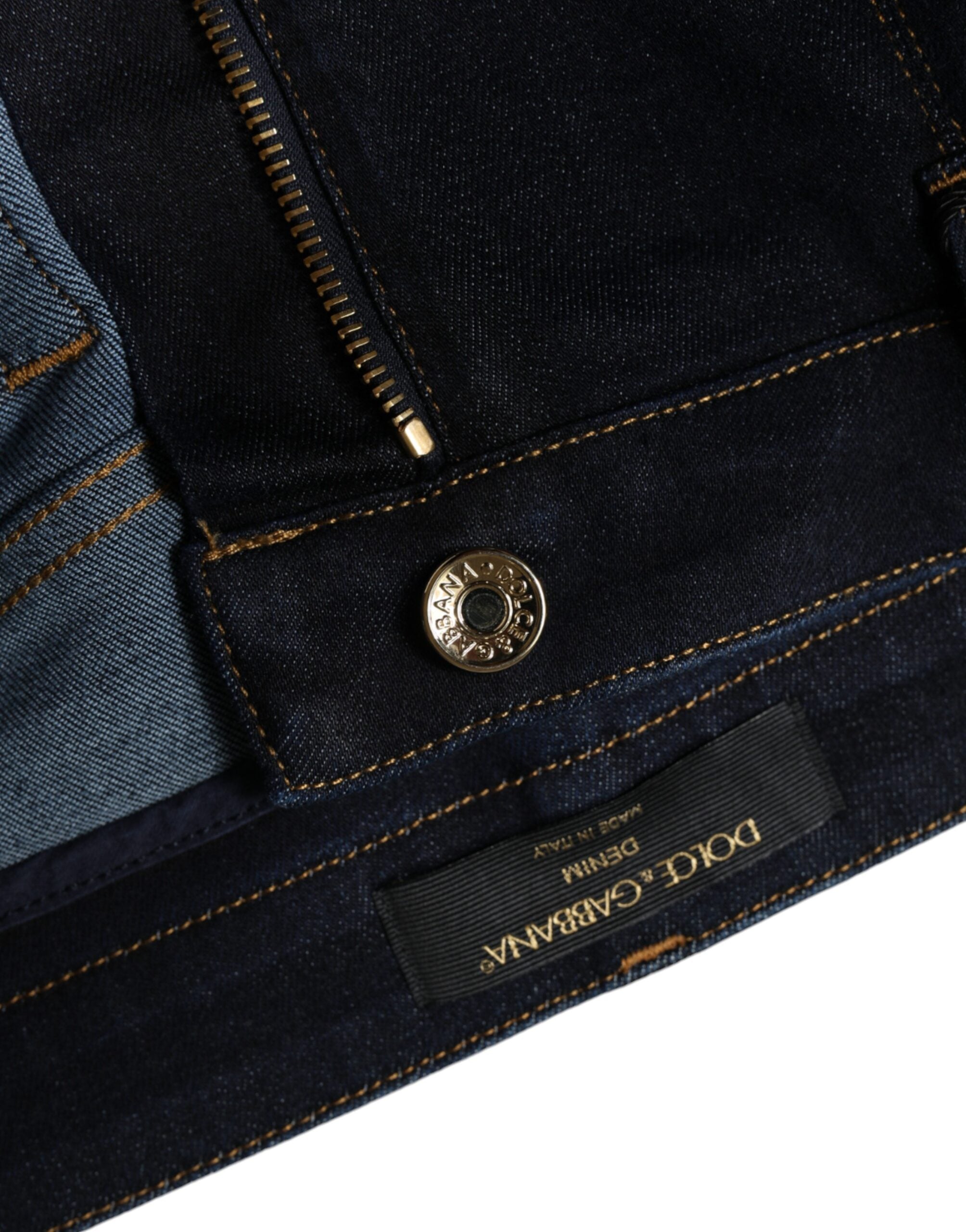 Dolce & Gabbana Black Cotton Blend Skinny Denim Jeans Dolce & Gabbana