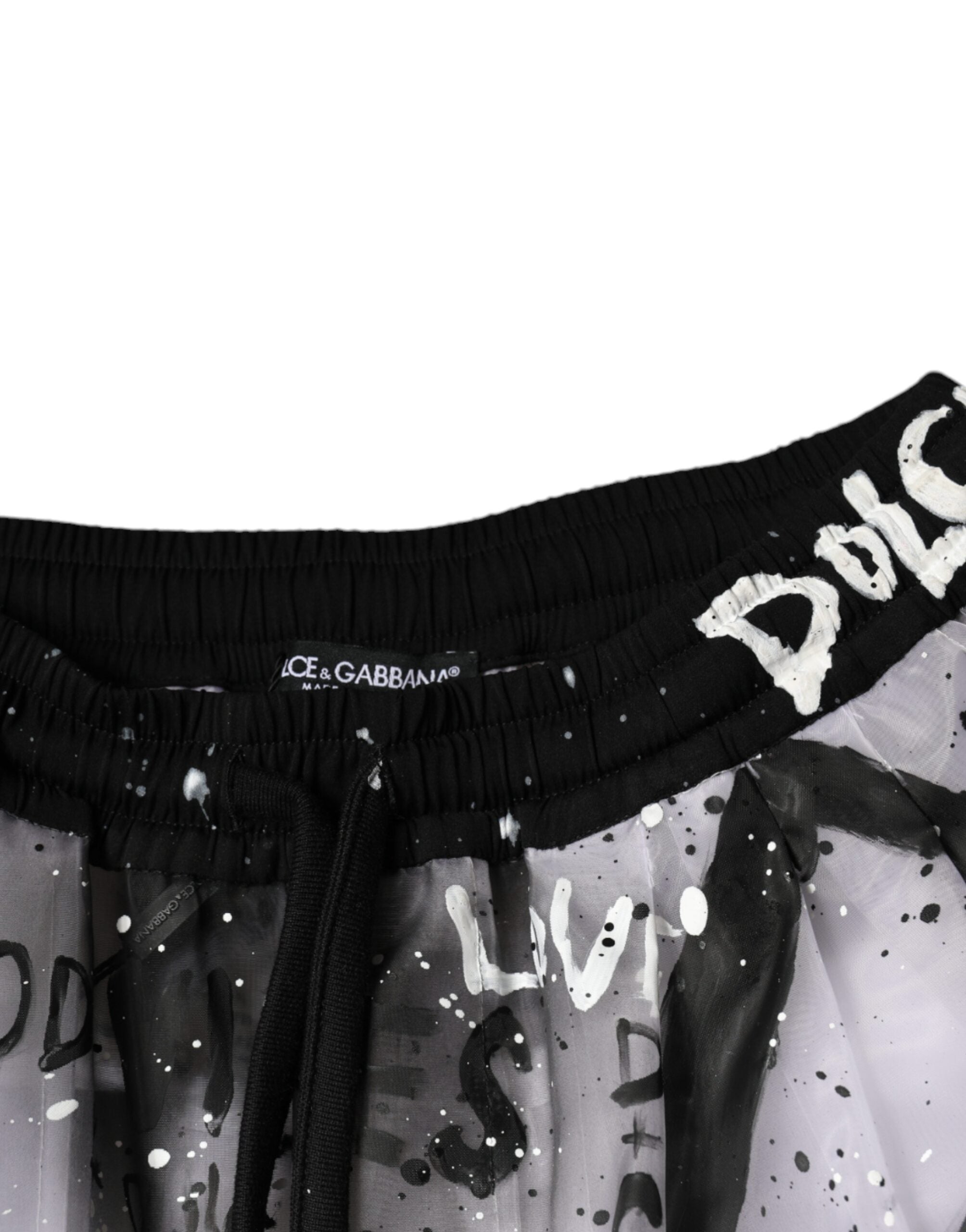 Dolce & Gabbana White See Through Logo Cropped Cargo Pants Dolce & Gabbana