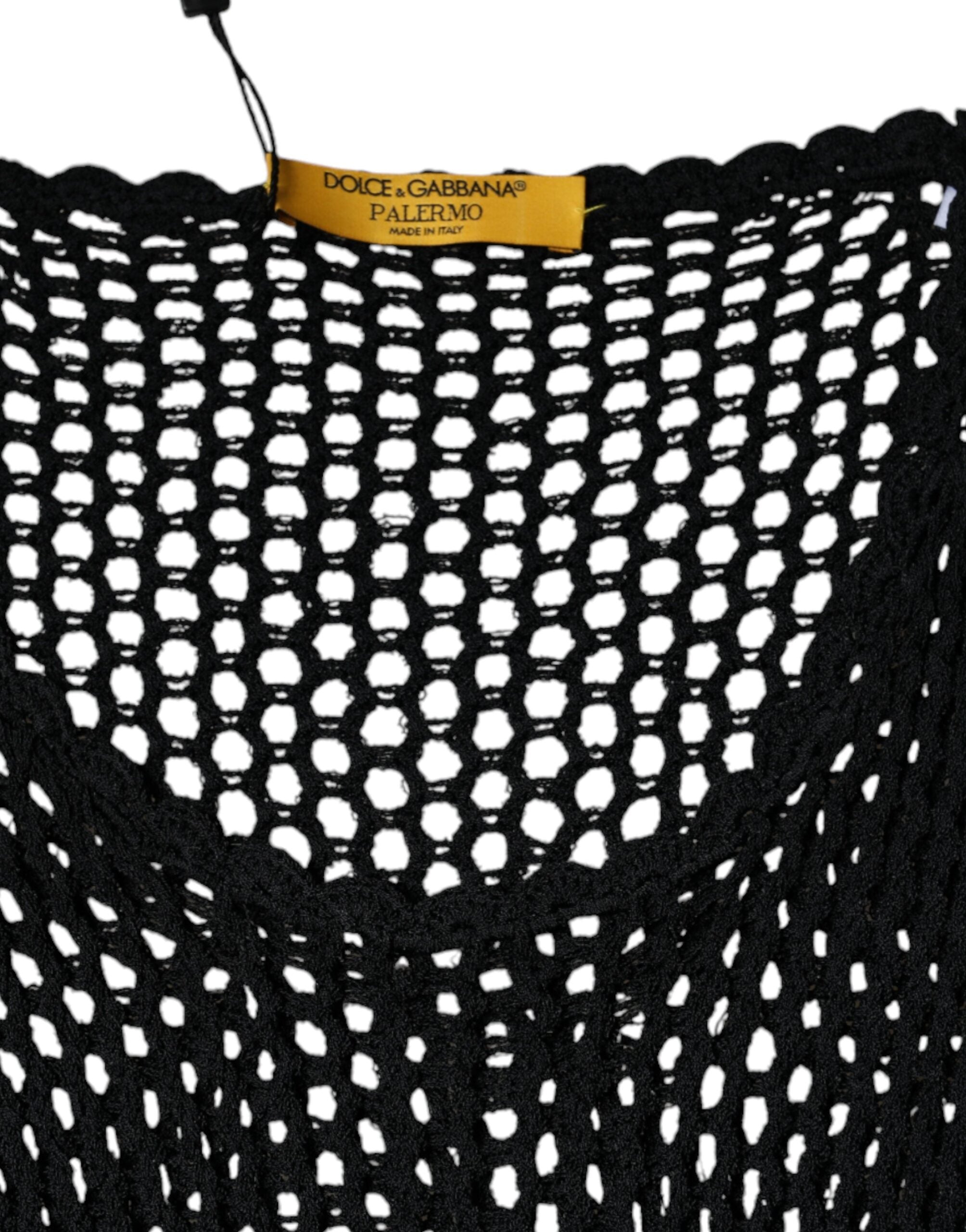 Dolce & Gabbana Black Mesh See Through Sleeveless Tank Top Dolce & Gabbana