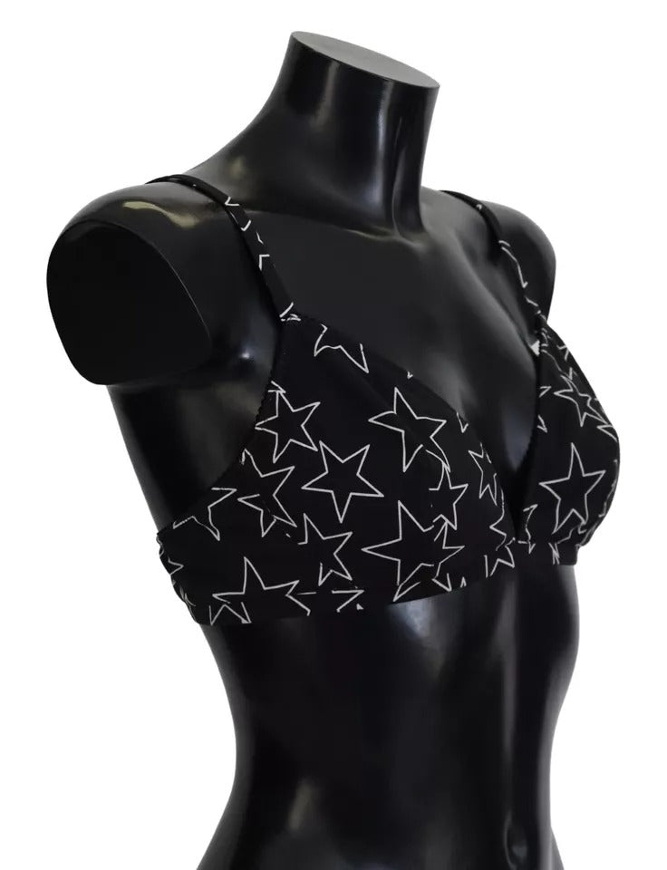 Dolce & Gabbana Black Millennials Star Non Wire Cotton Bra Underwear Dolce & Gabbana