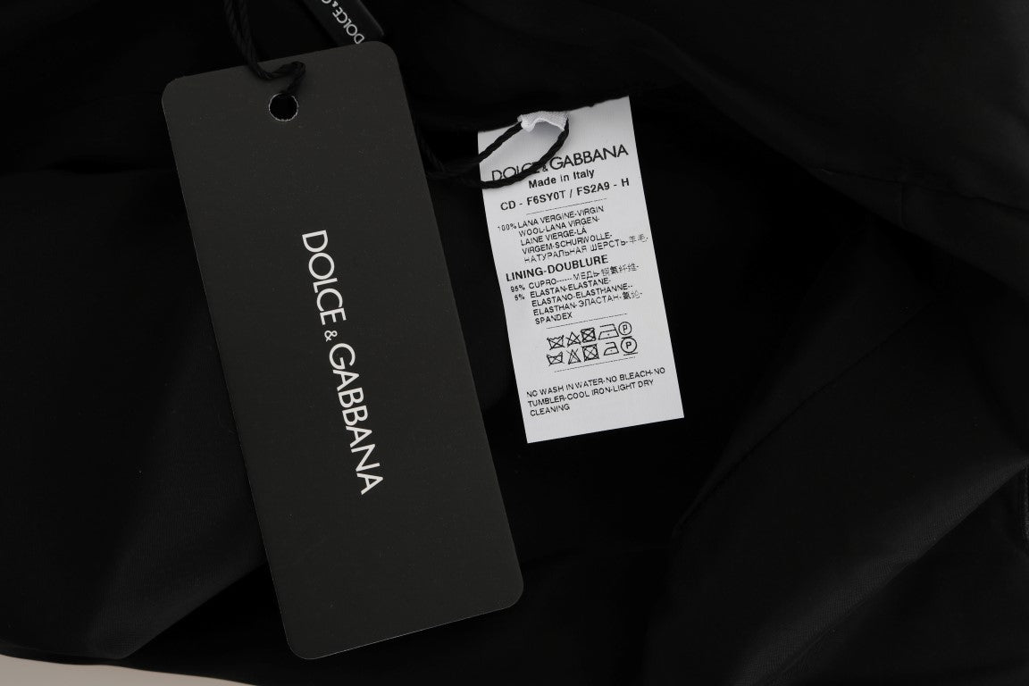 Dolce & Gabbana Gray Polka Dotted Sheath Wool Dress Dolce & Gabbana