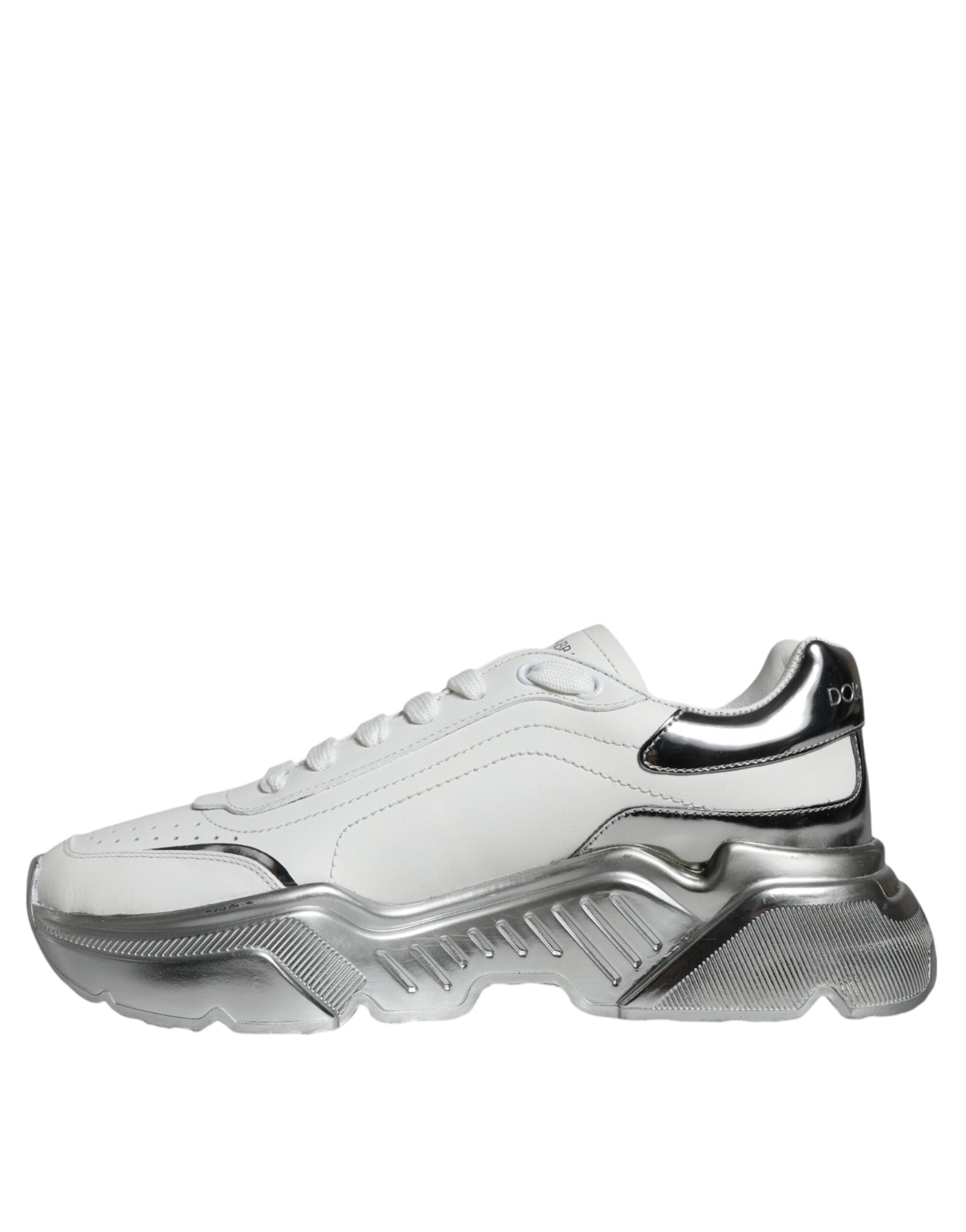 Dolce & Gabbana White Silver Daymaster Low Top Sneakers Shoes Dolce & Gabbana