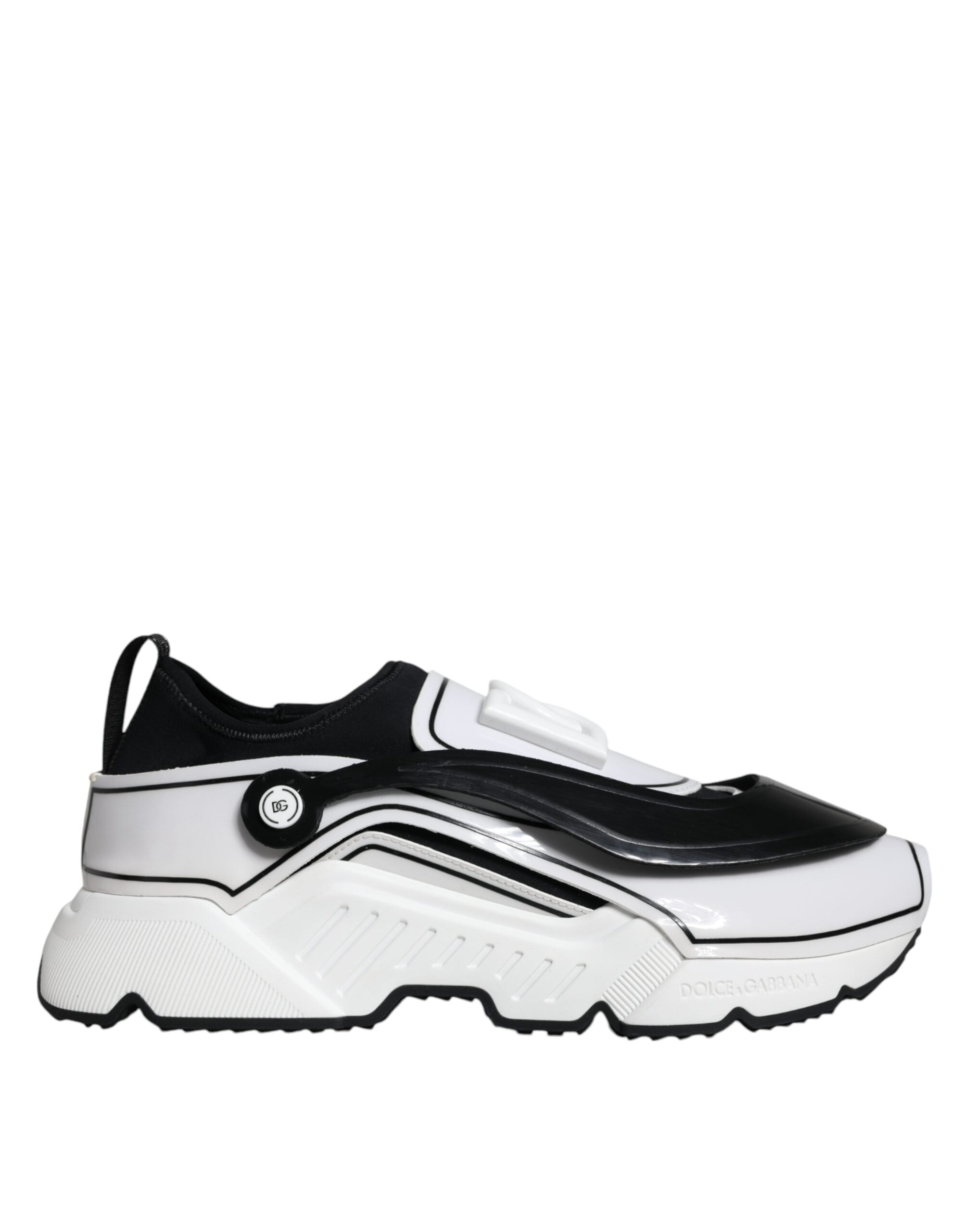 Dolce & Gabbana White Black Logo Plaque Daymaster Sneakers Shoes Dolce & Gabbana