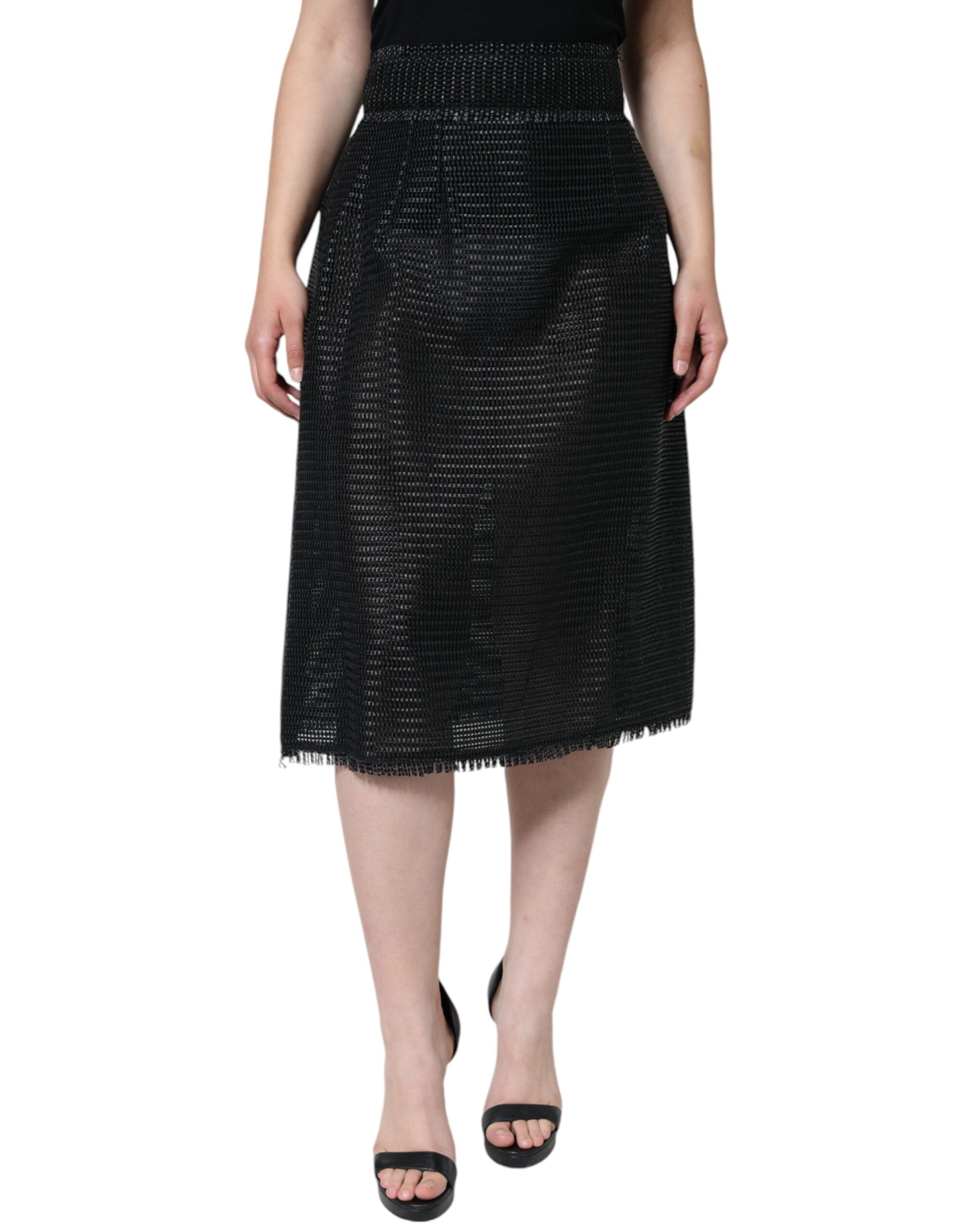 Dolce & Gabbana Black Viscose High Waist Pencil Cut Skirt Dolce & Gabbana
