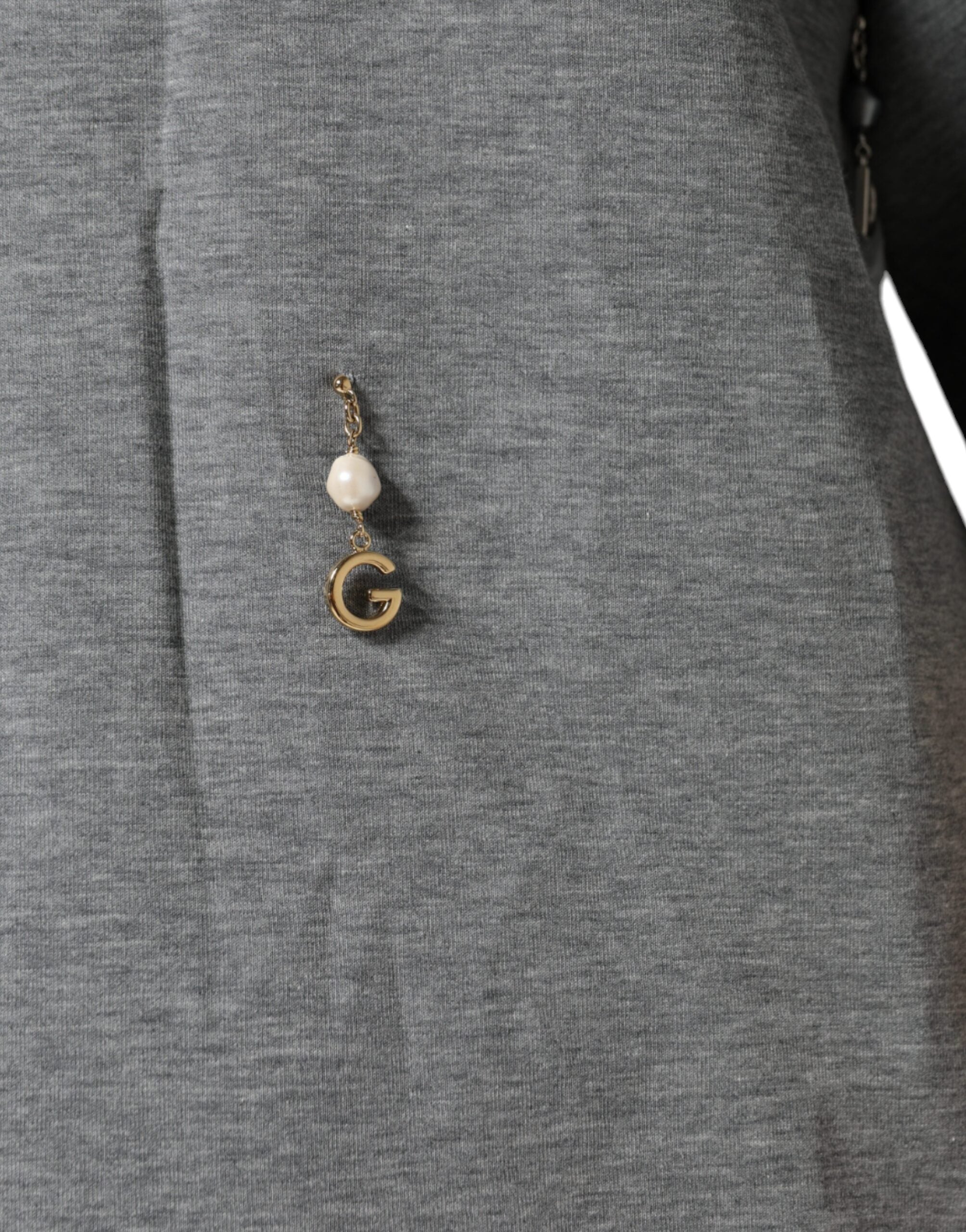 Dolce & Gabbana Gray Cotton Blend Embellished Tee T-shirt Dolce & Gabbana