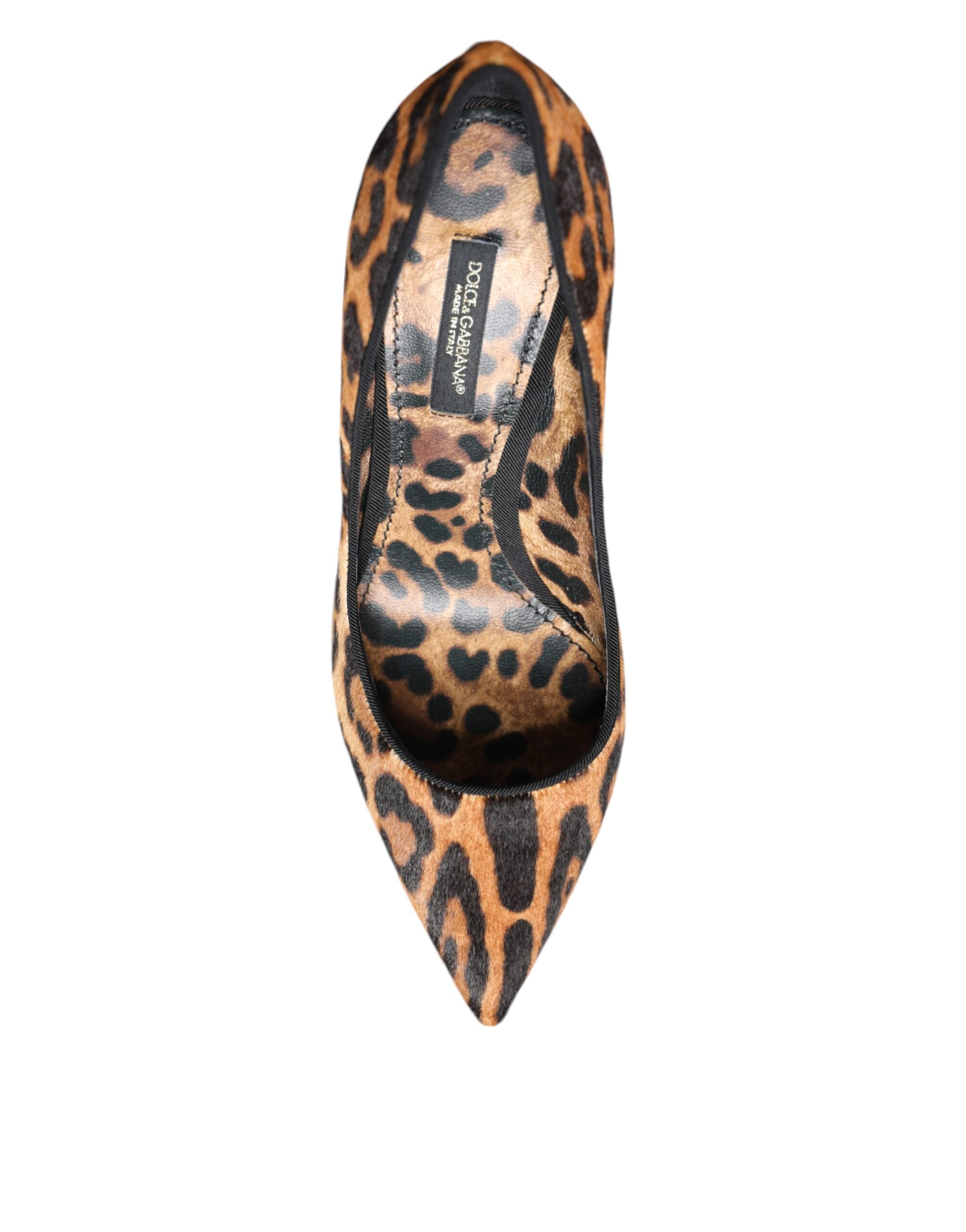 Dolce & Gabbana Brown Leopard Calf Hair Heels Pumps Shoes Dolce & Gabbana