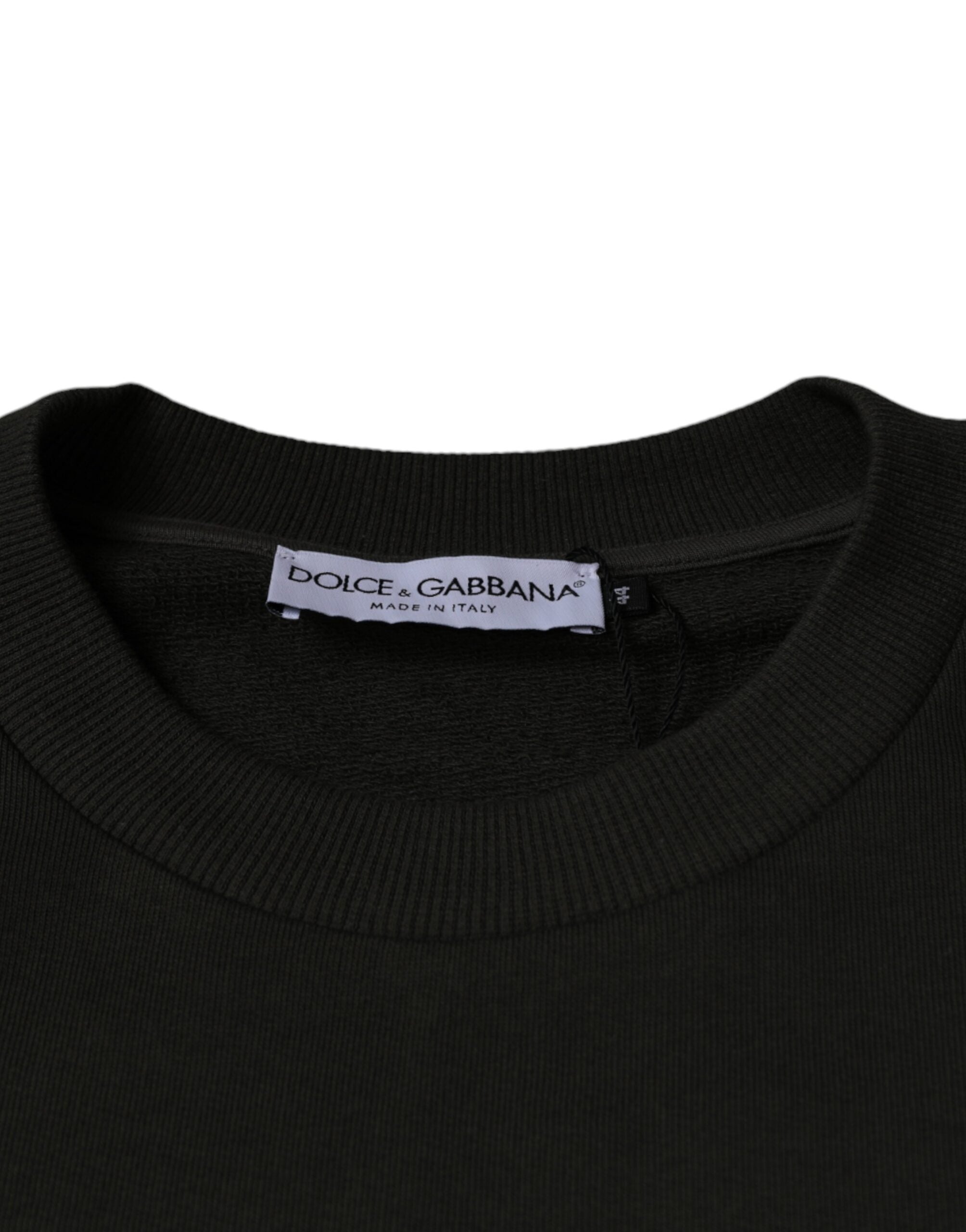 Dolce & Gabbana Army Green DG Crown Crew Neck Pullover Sweater Dolce & Gabbana