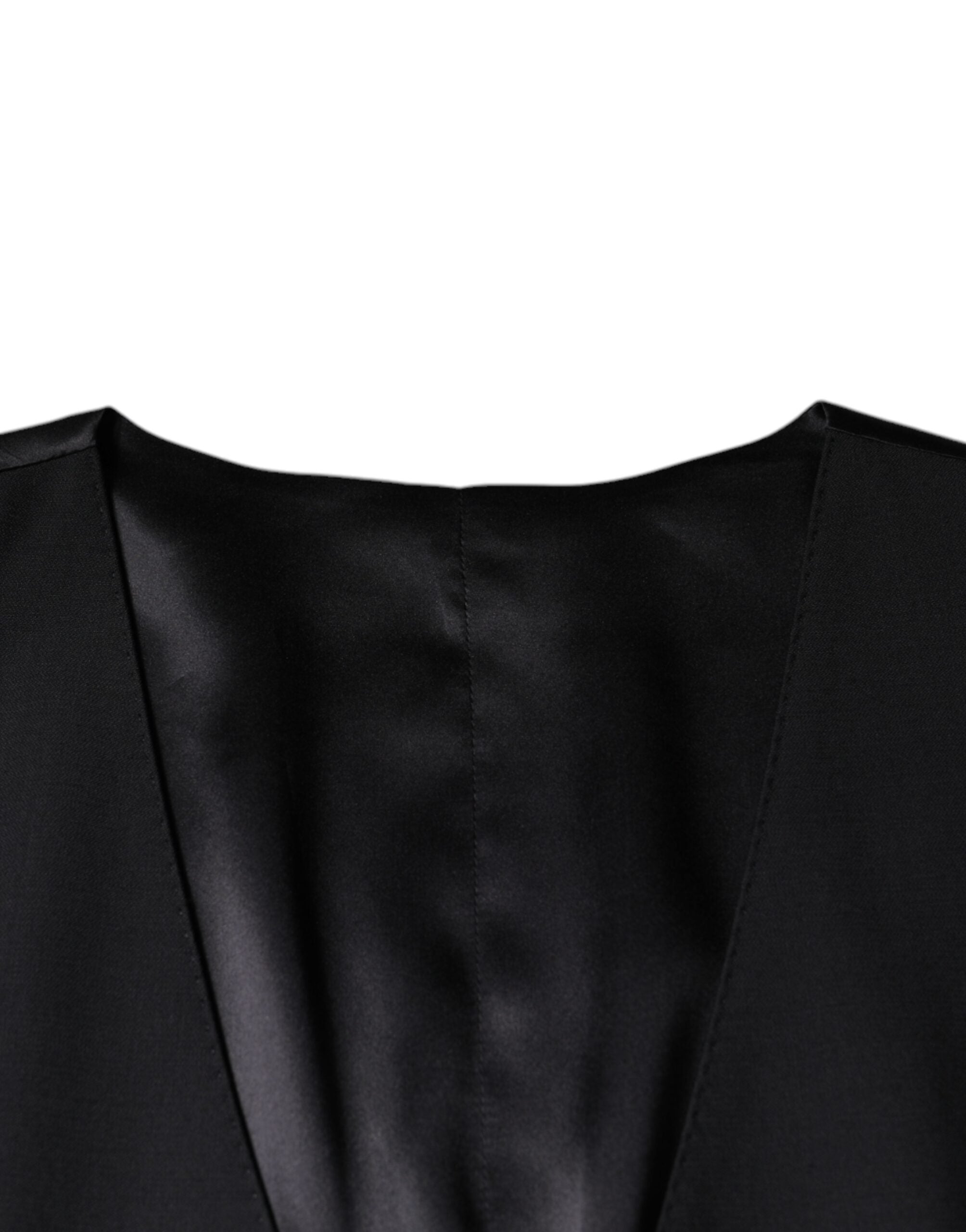 Dolce & Gabbana Black Wool Waistcoat Dress Formal Vest Dolce & Gabbana