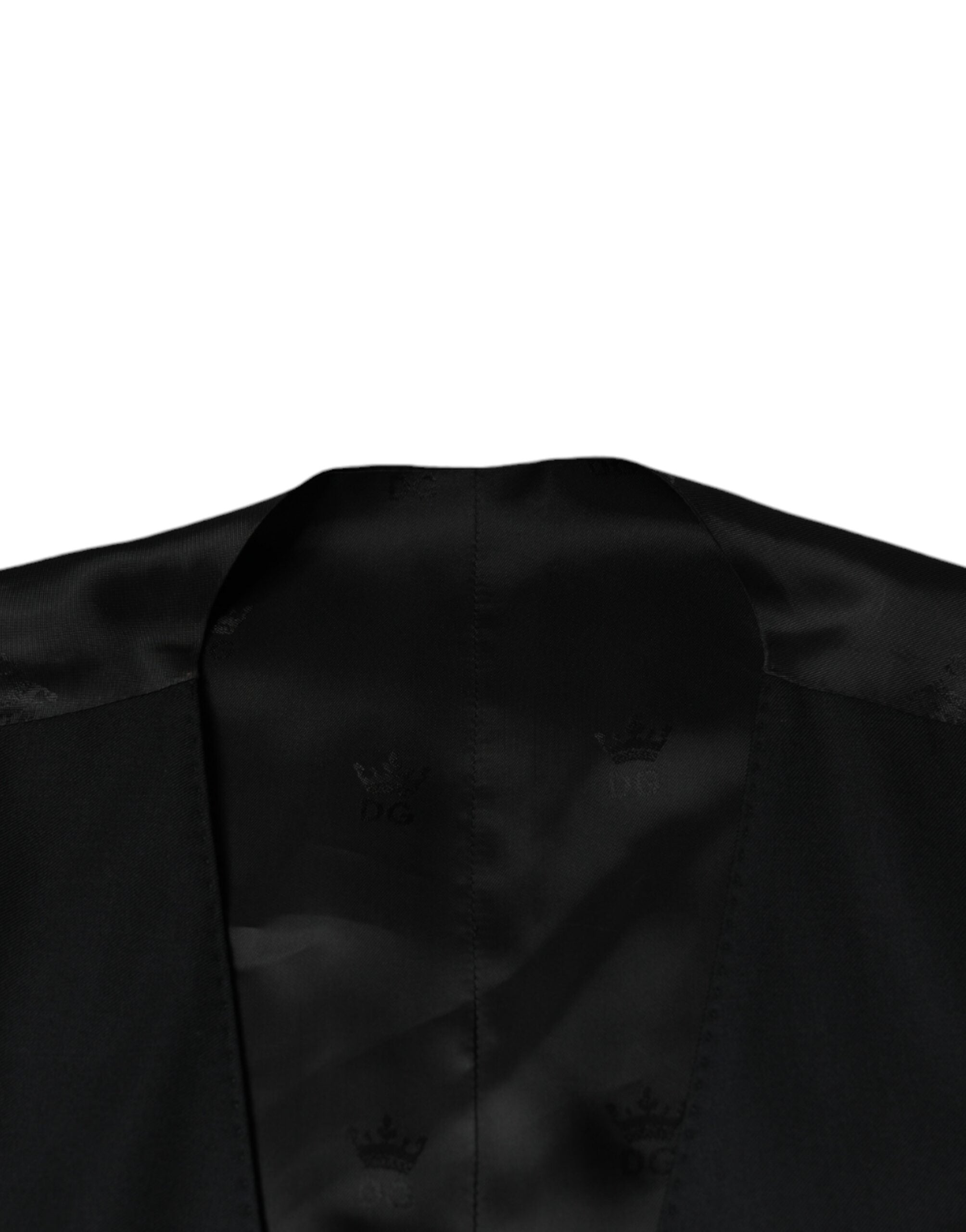 Dolce & Gabbana Black Wool Waistcoat Dress Formal Vest Dolce & Gabbana