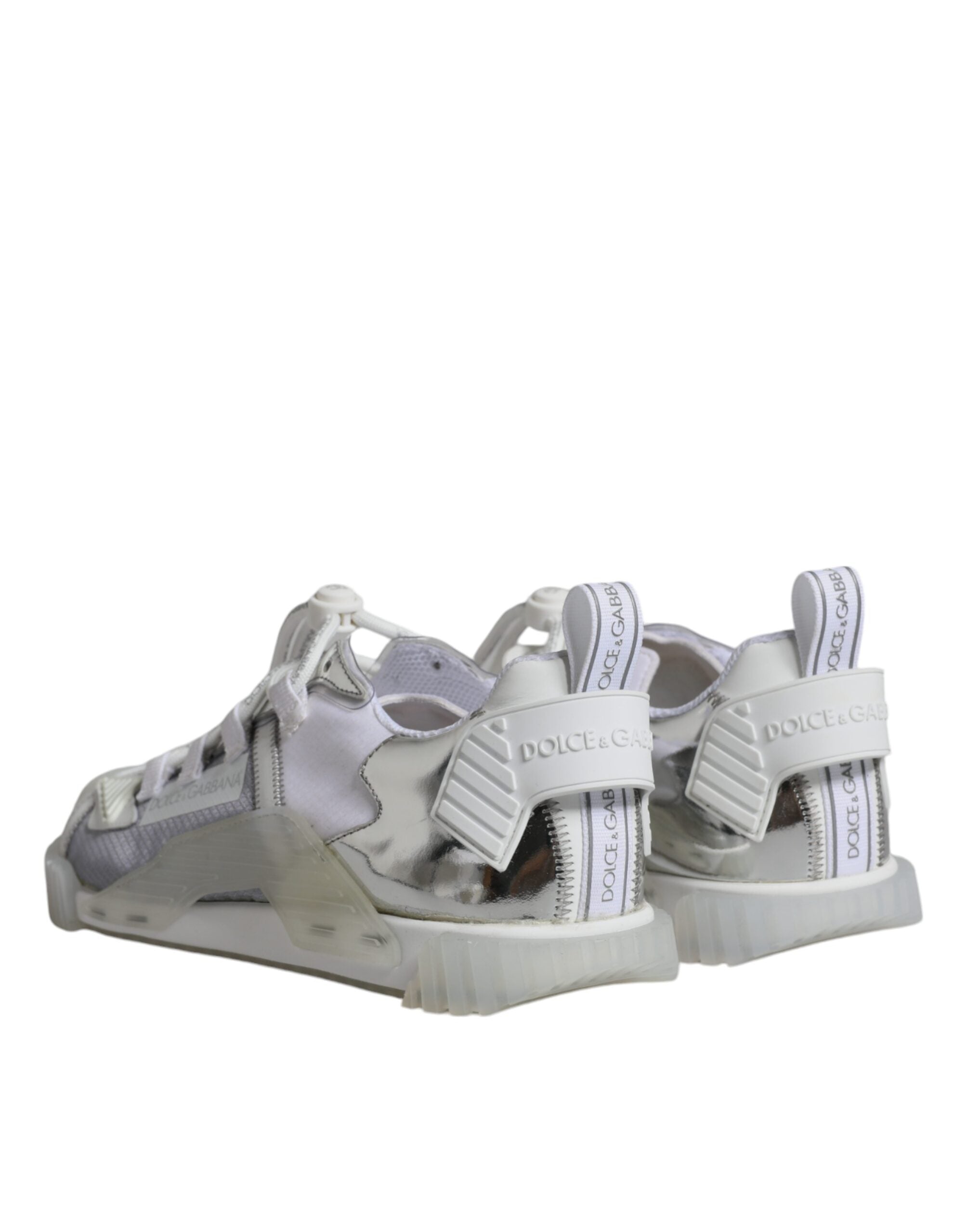 Dolce & Gabbana White Silver Low Top NS1 Sneakers Shoes Dolce & Gabbana