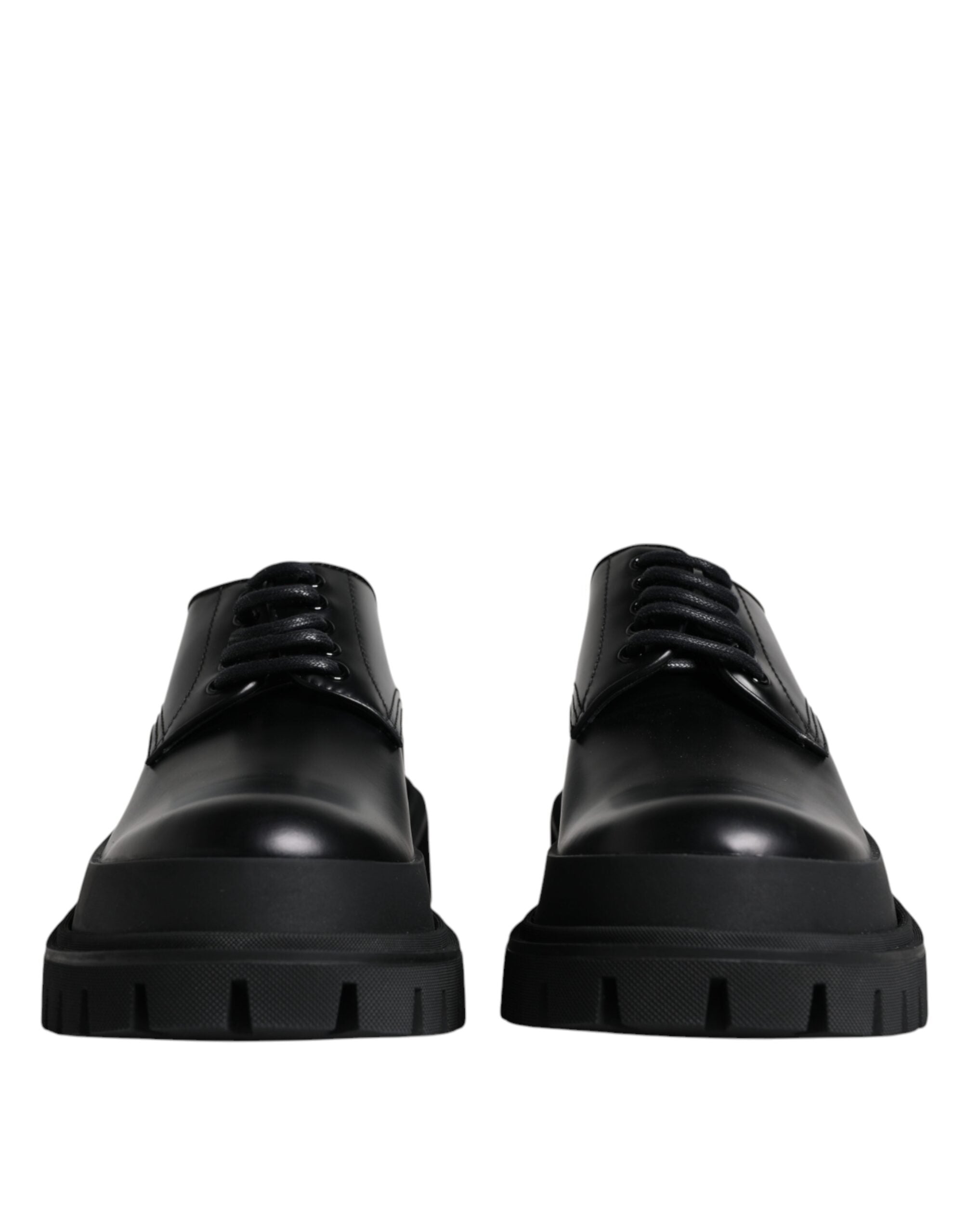 Dolce & Gabbana Black Leather Lace Up Trekking Dress Shoes Dolce & Gabbana