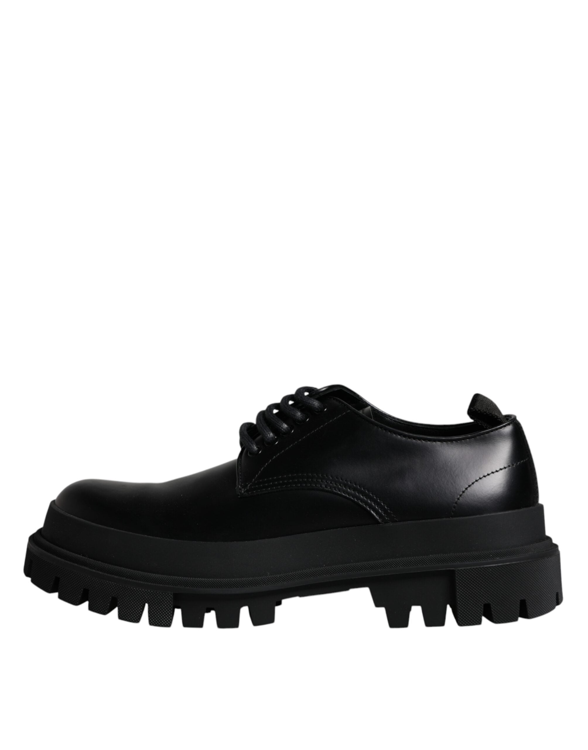 Dolce & Gabbana Black Leather Lace Up Trekking Dress Shoes Dolce & Gabbana