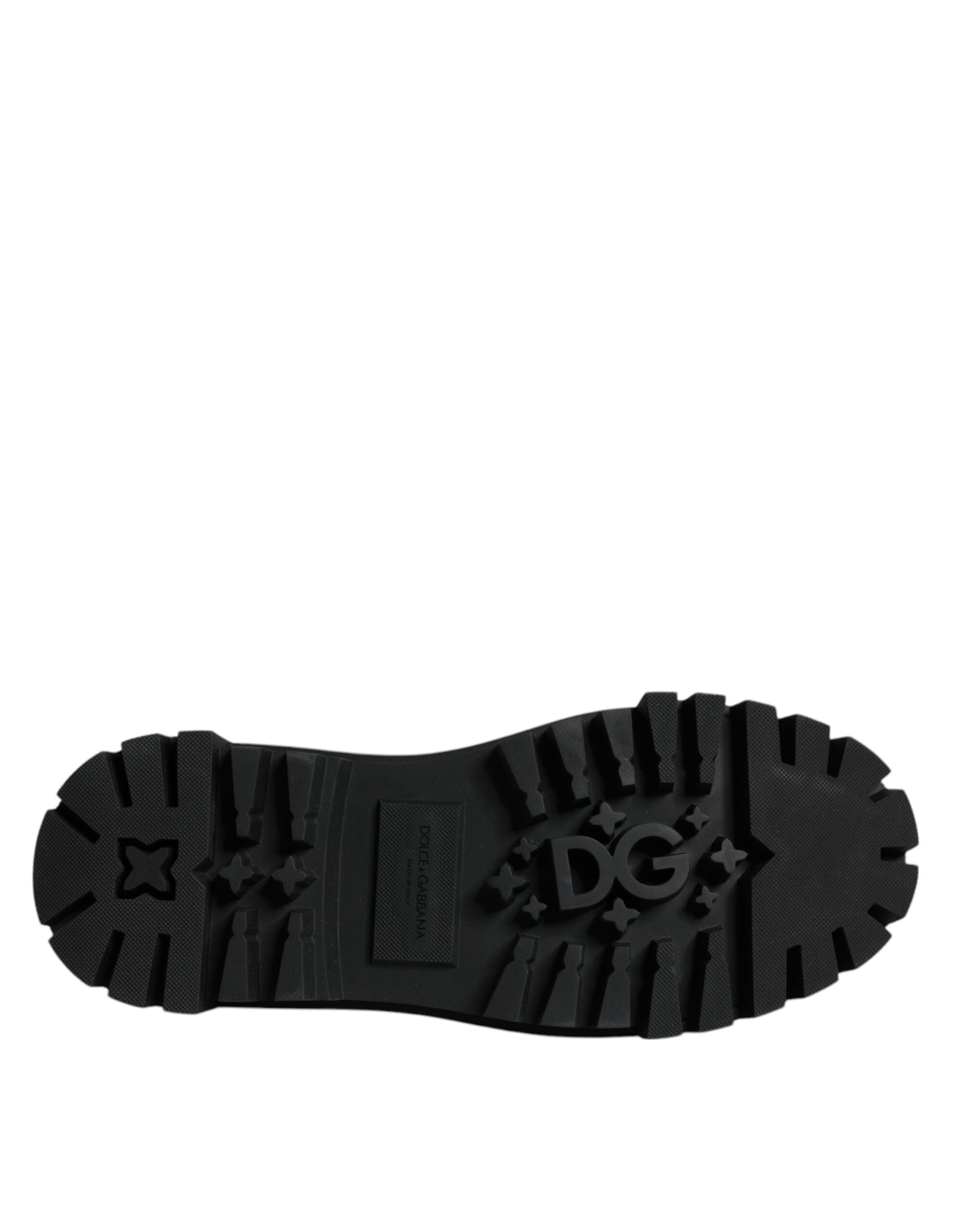 Dolce & Gabbana Black Leather Lace Up Trekking Dress Shoes Dolce & Gabbana