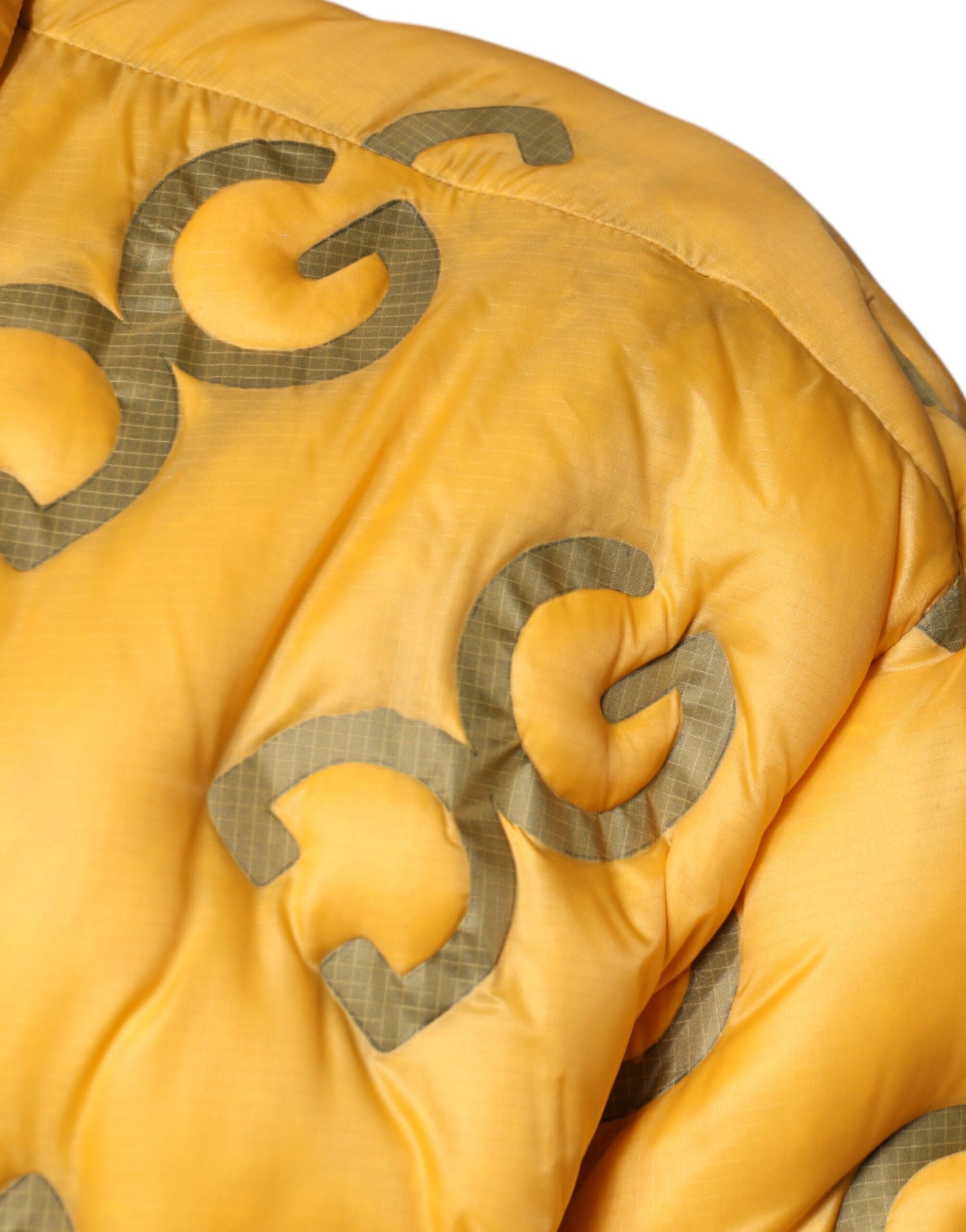 Dolce & Gabbana Yellow Logo Padded Buttoned Blouson Jacket Dolce & Gabbana